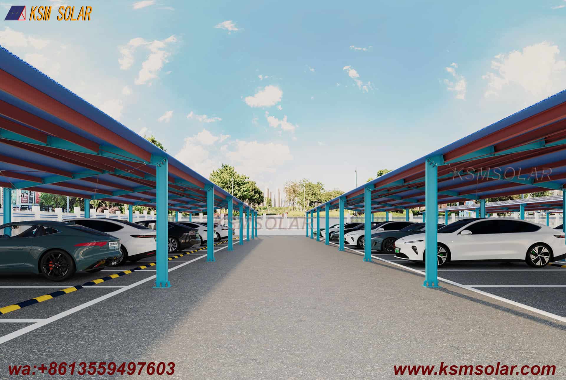 H-Beam Dual-Slope Large-Span Solar Carport