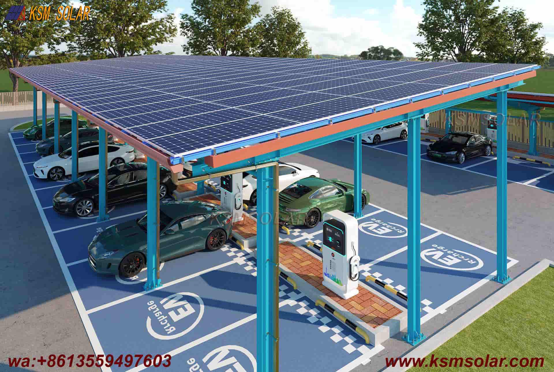 H-Beam Solar Carport for Buses & Large Trucks