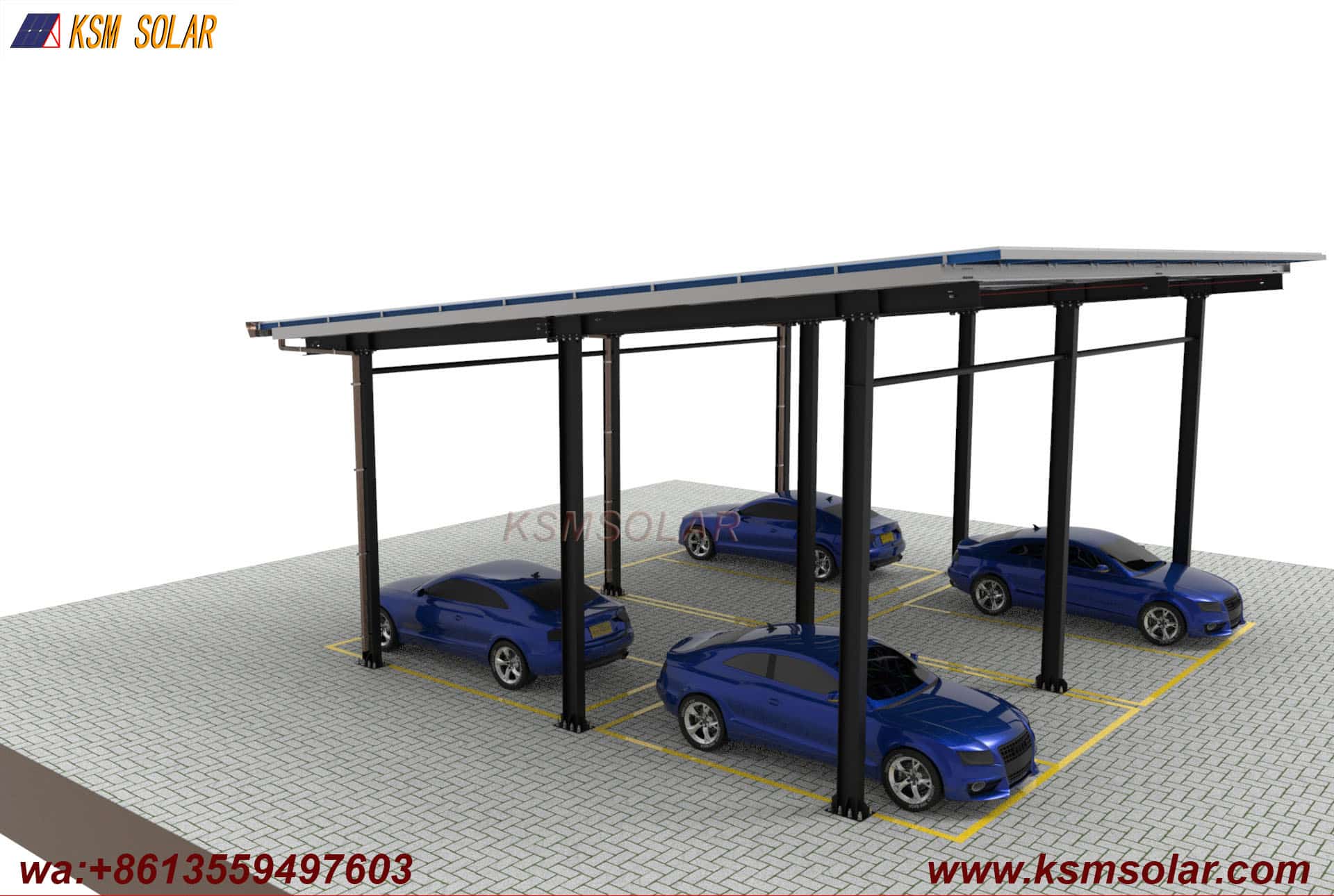 H-Beam Solar Carport for Buses & Large Trucks