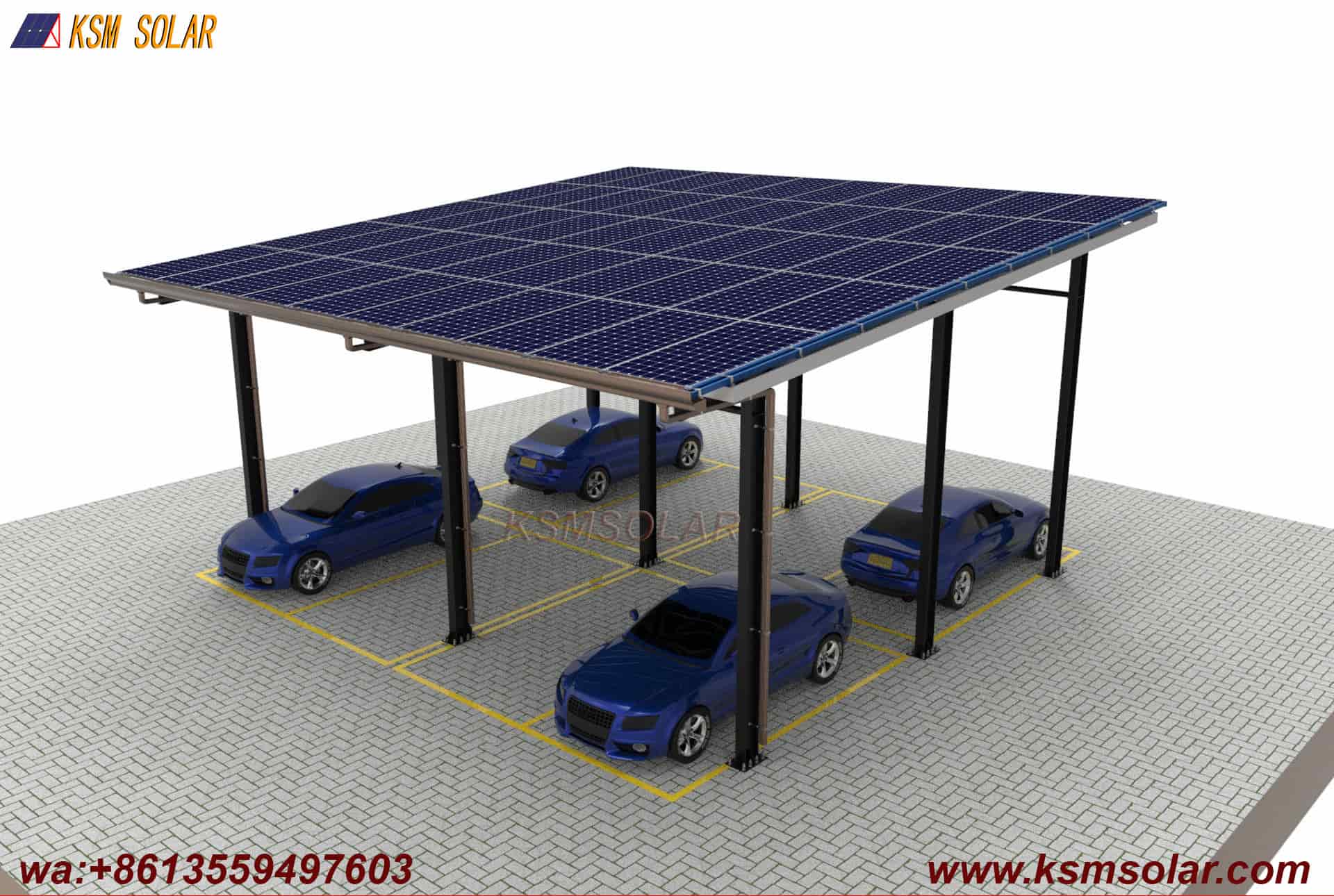 H-Beam Solar Carport for Buses & Large Trucks