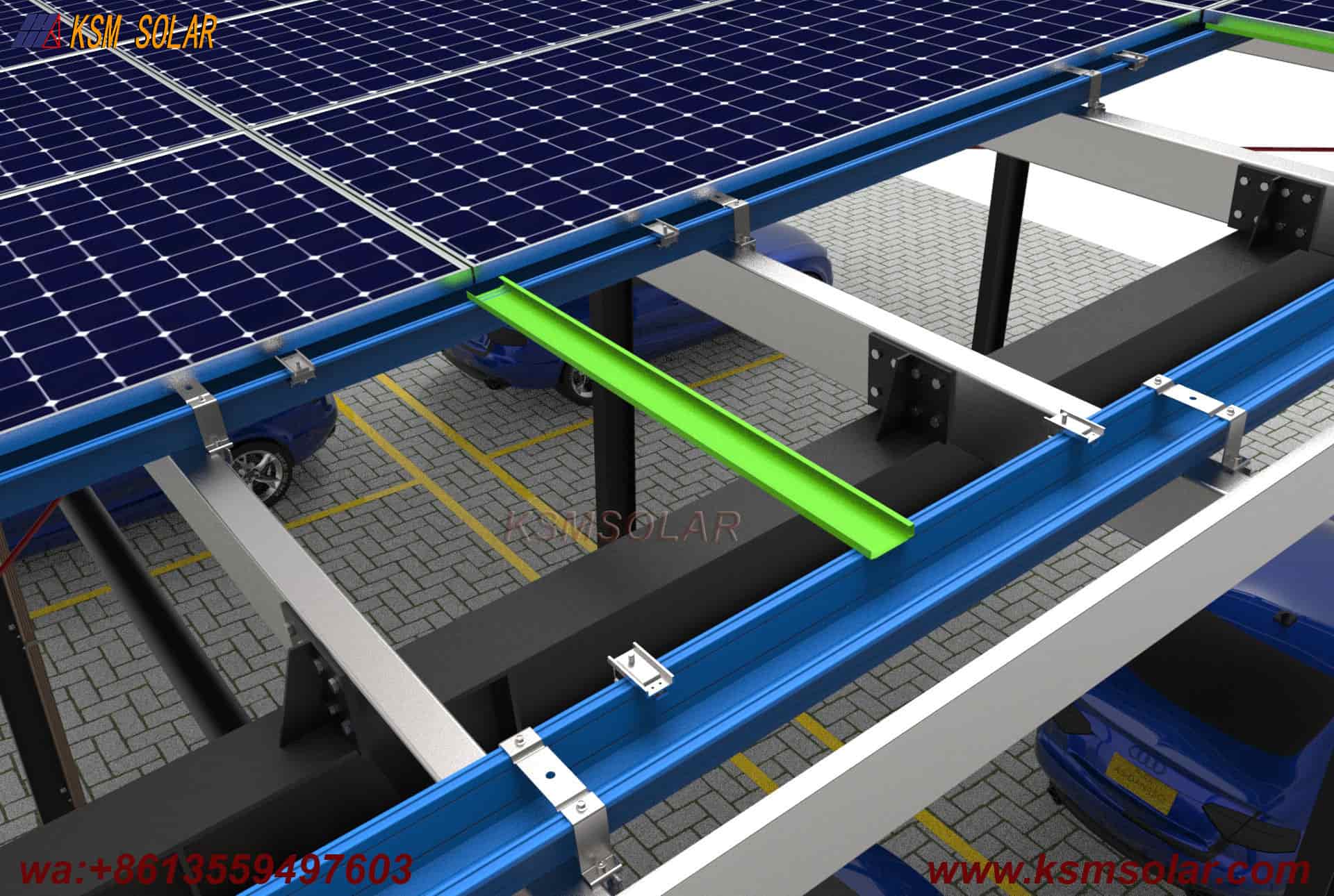 H-Beam Solar Carport for Buses & Large Trucks
