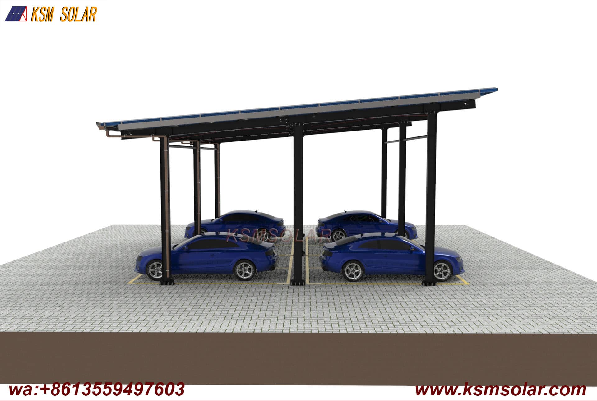H-Beam Solar Carport for Buses & Large Trucks