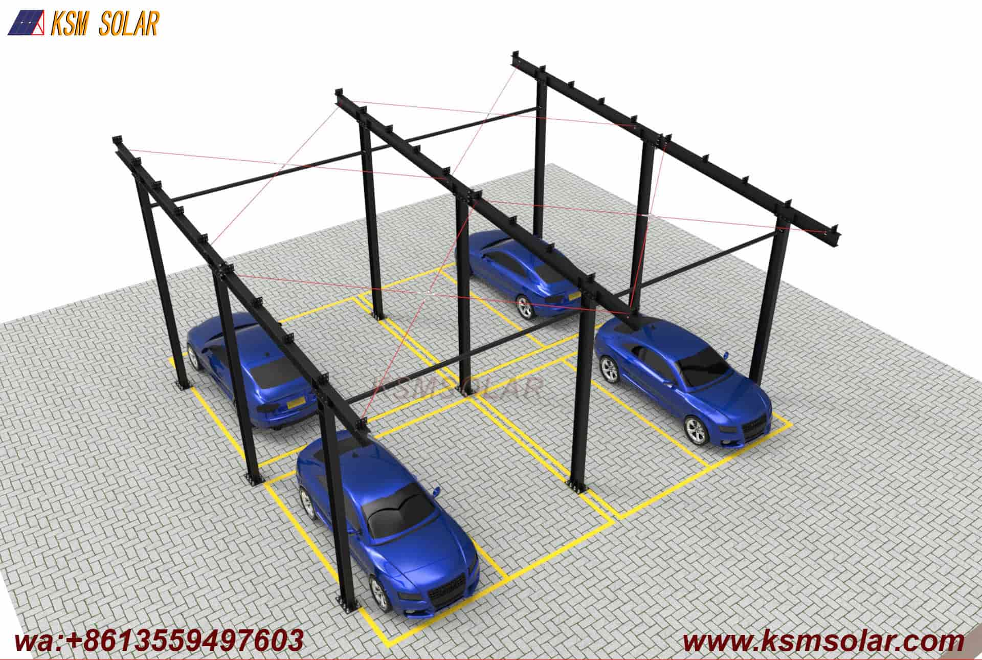 H-Beam Solar Carport for Buses & Large Trucks