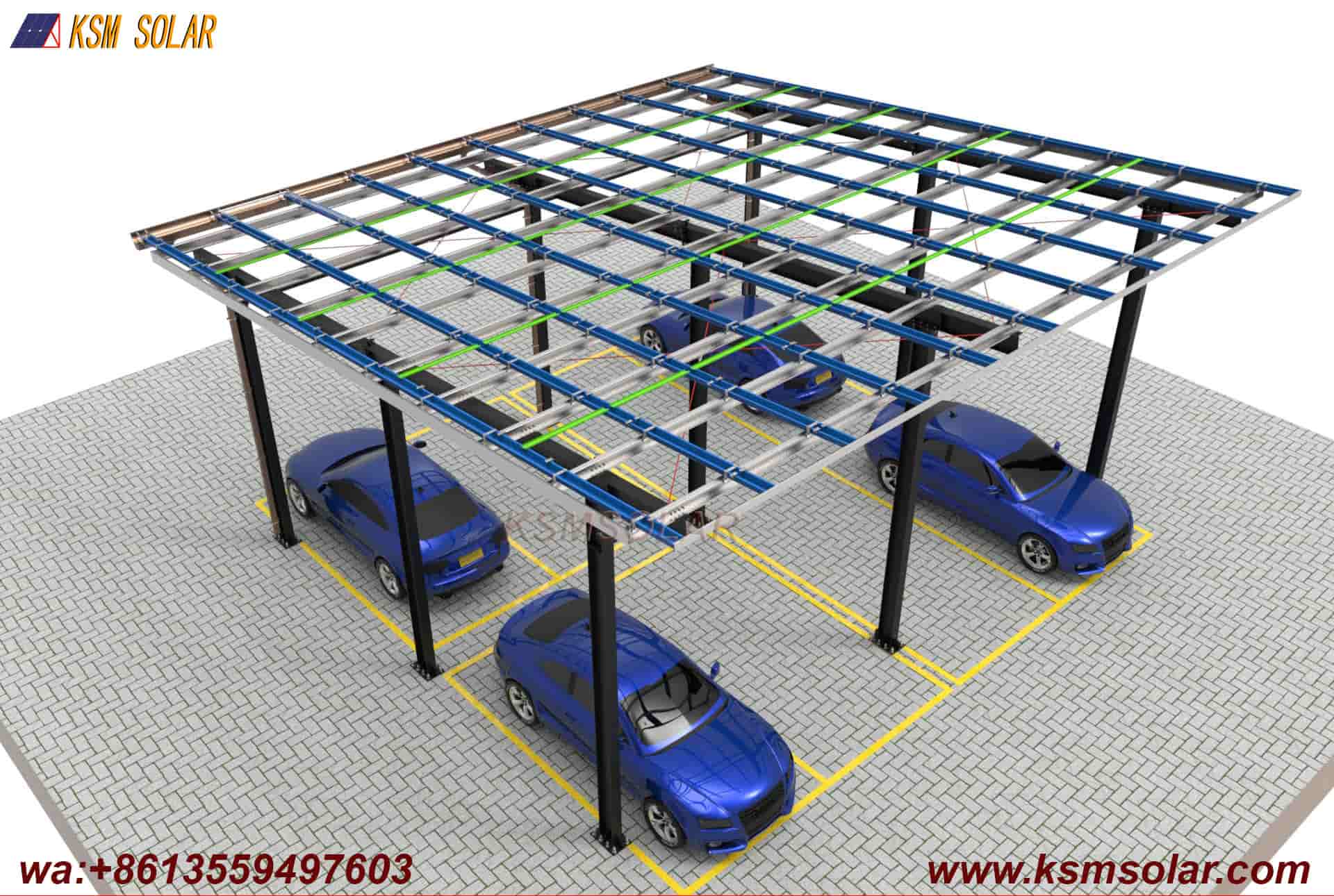 H-Beam Solar Carport for Buses & Large Trucks