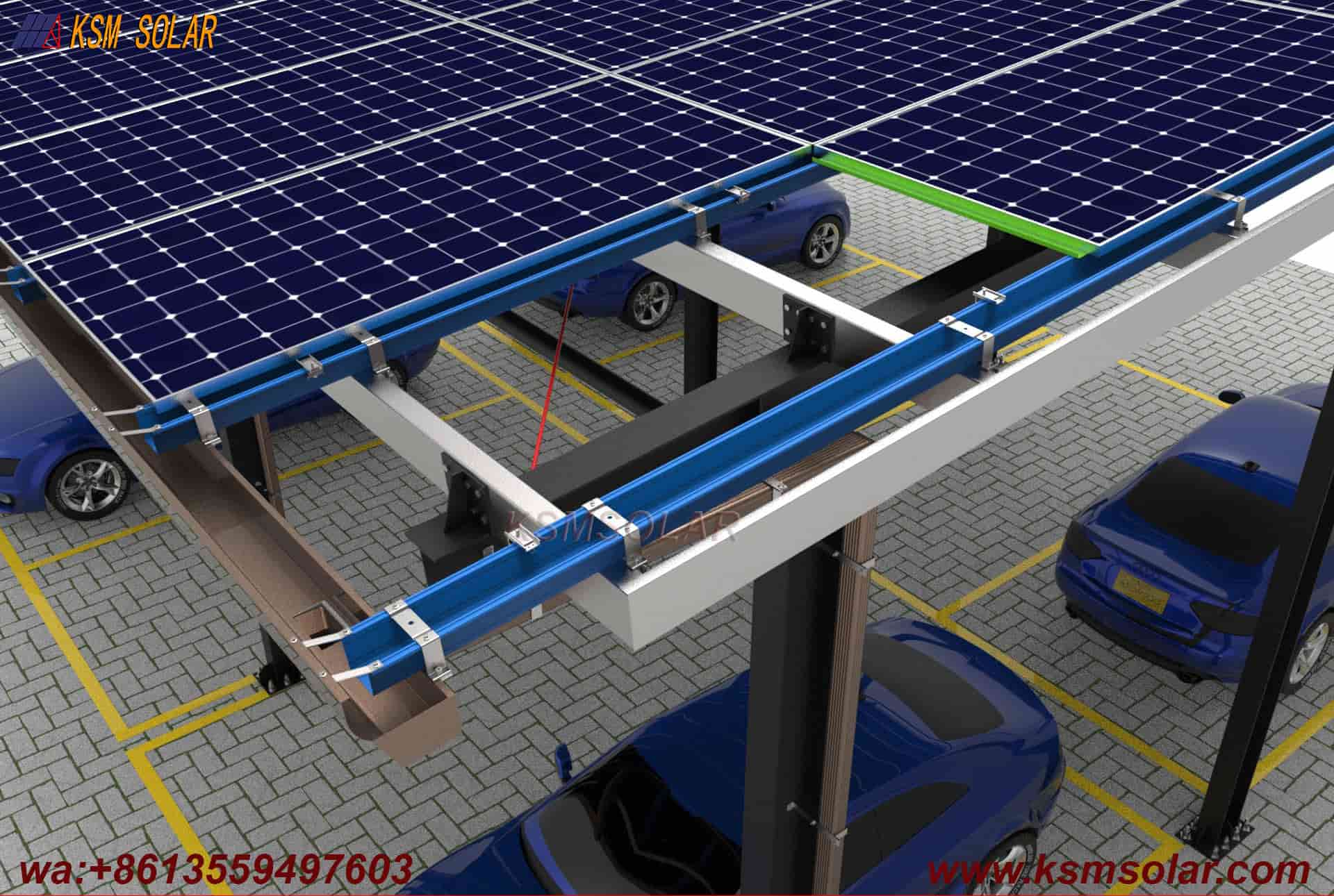 H-Beam Solar Carport for Buses & Large Trucks
