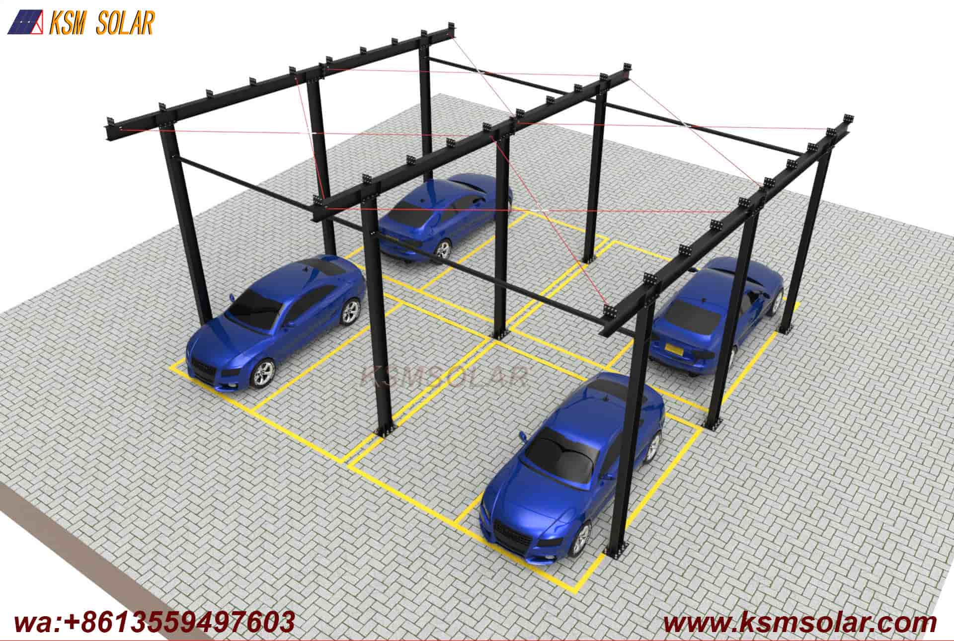 H-Beam Solar Carport for Buses & Large Trucks