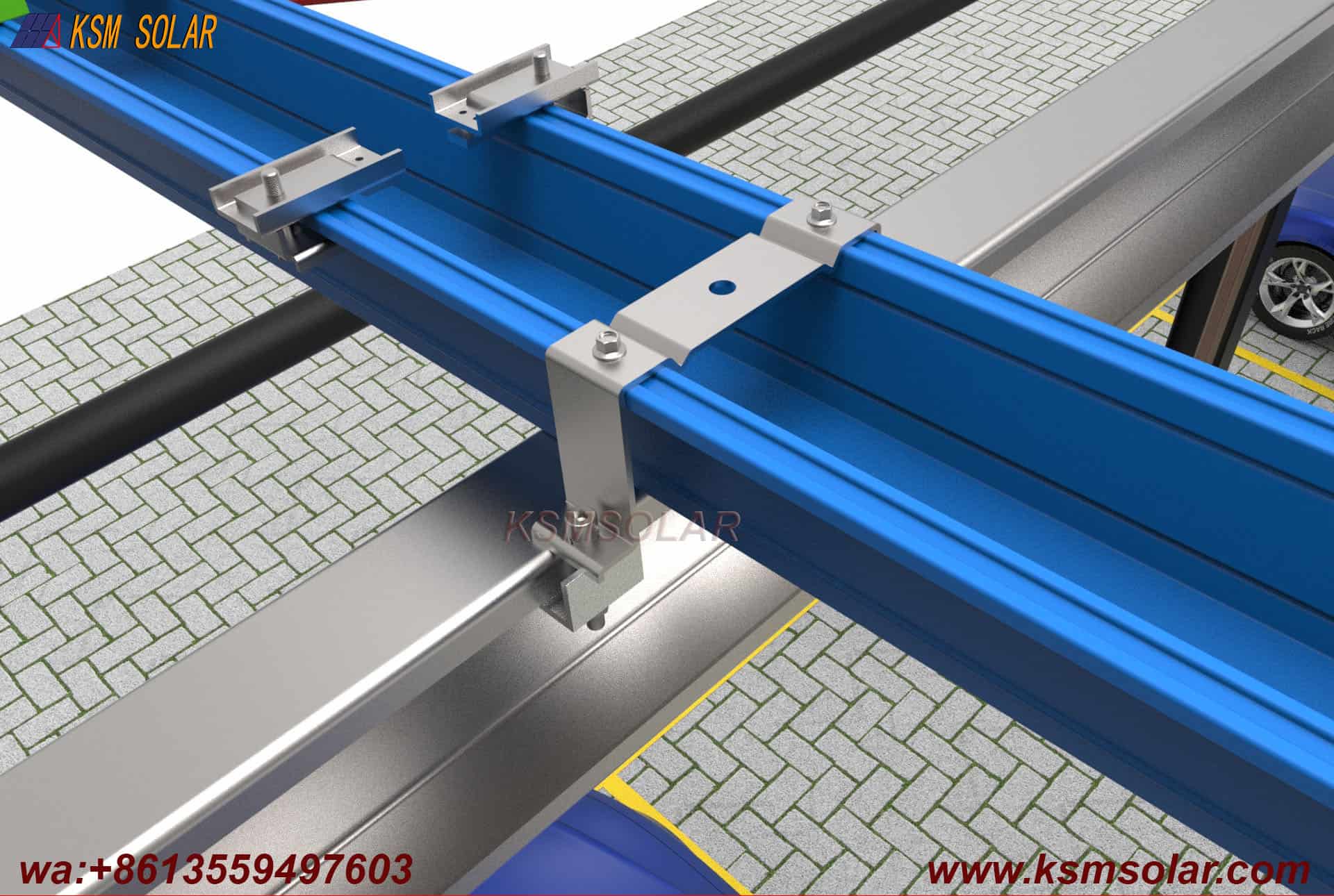 H-Beam Solar Carport for Buses & Large Trucks