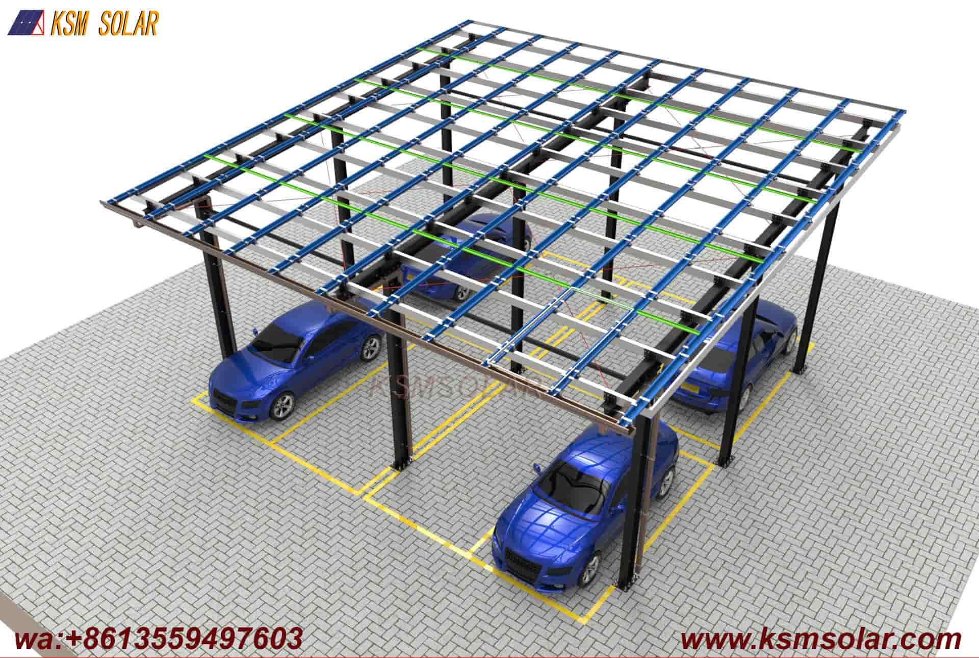 H-Beam Solar Carport for Buses & Large Trucks