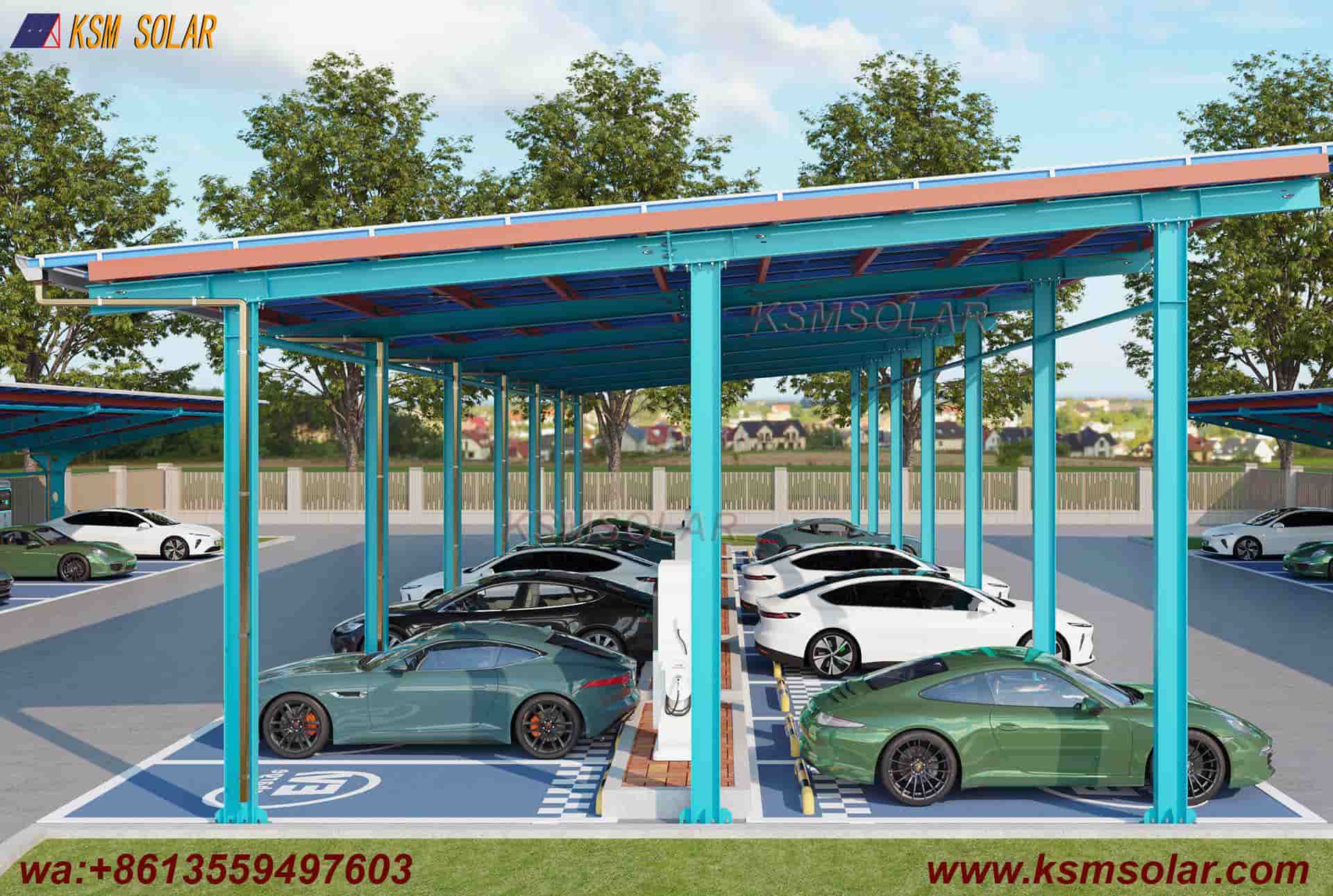 H-Beam Solar Carport for Buses & Large Trucks