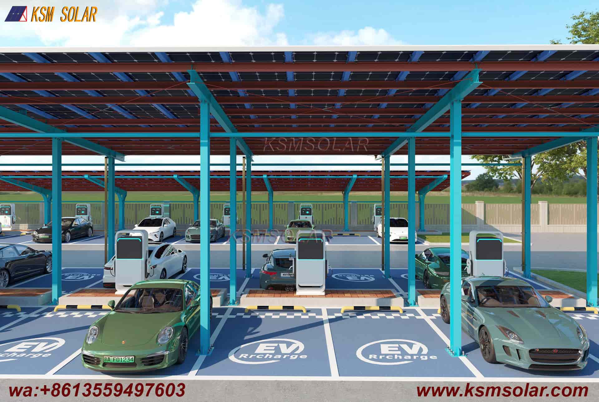 H-Beam Solar Carport for Buses & Large Trucks