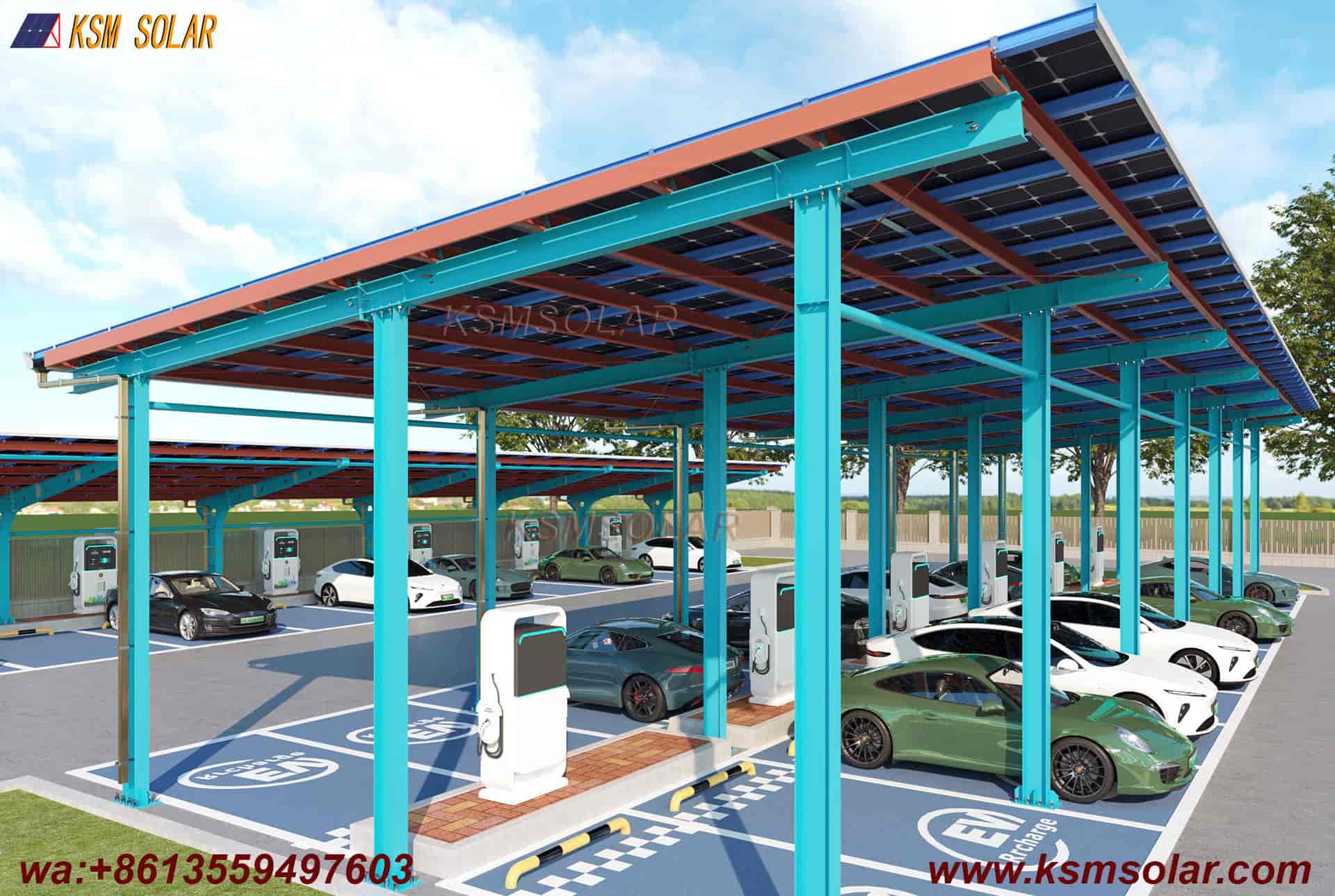 H-Beam Solar Carport for Buses & Large Trucks