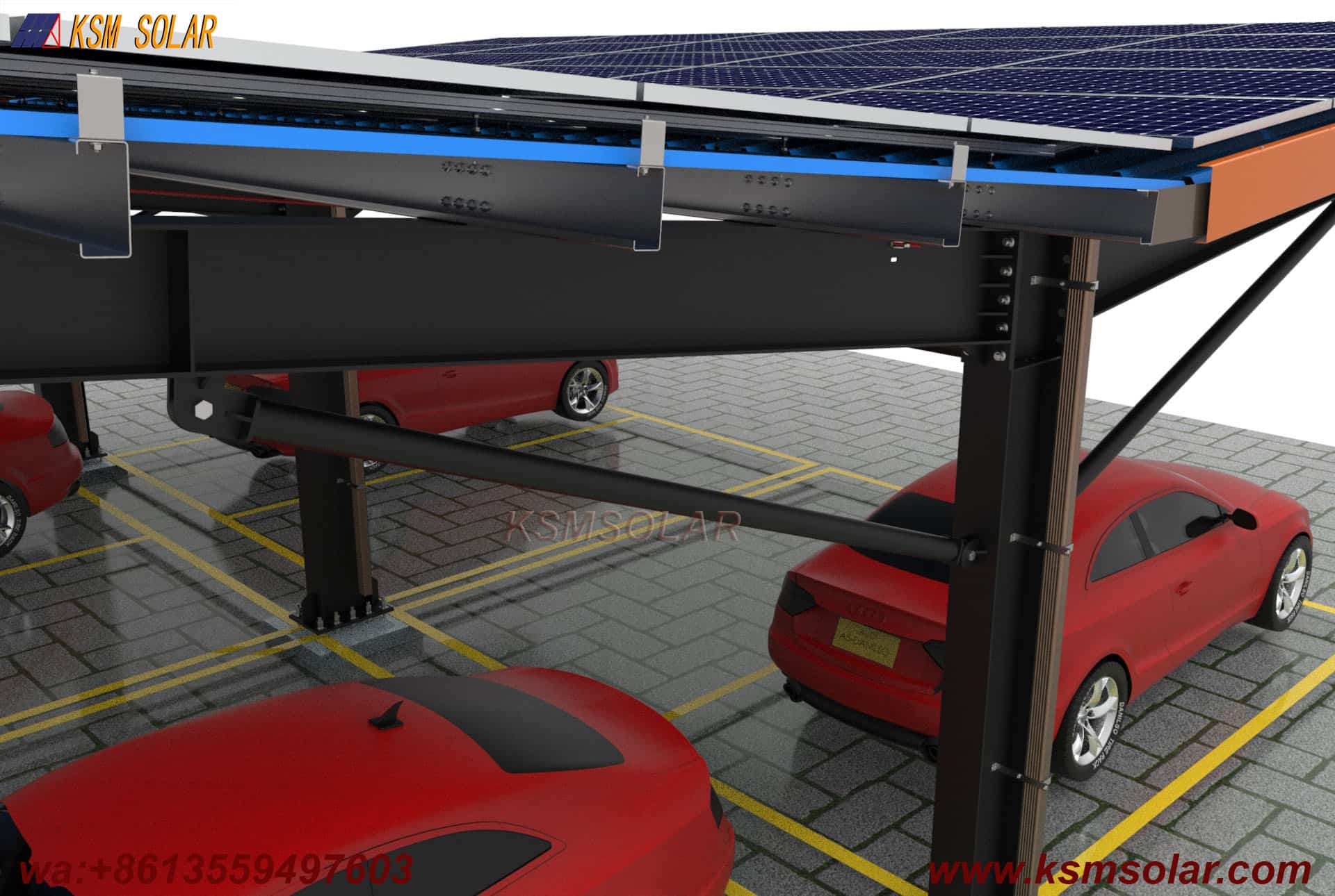 H-Beam Metal Roof Waterproof Solar Carport