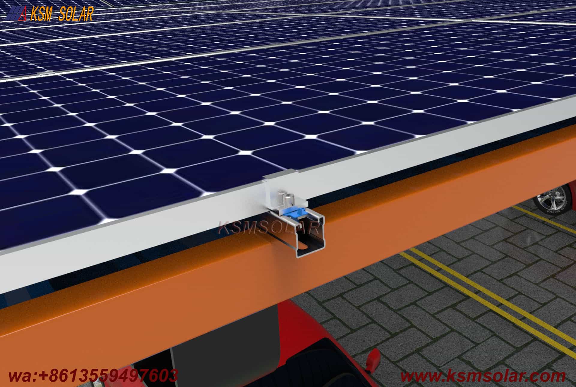 H-Beam Metal Roof Waterproof Solar Carport