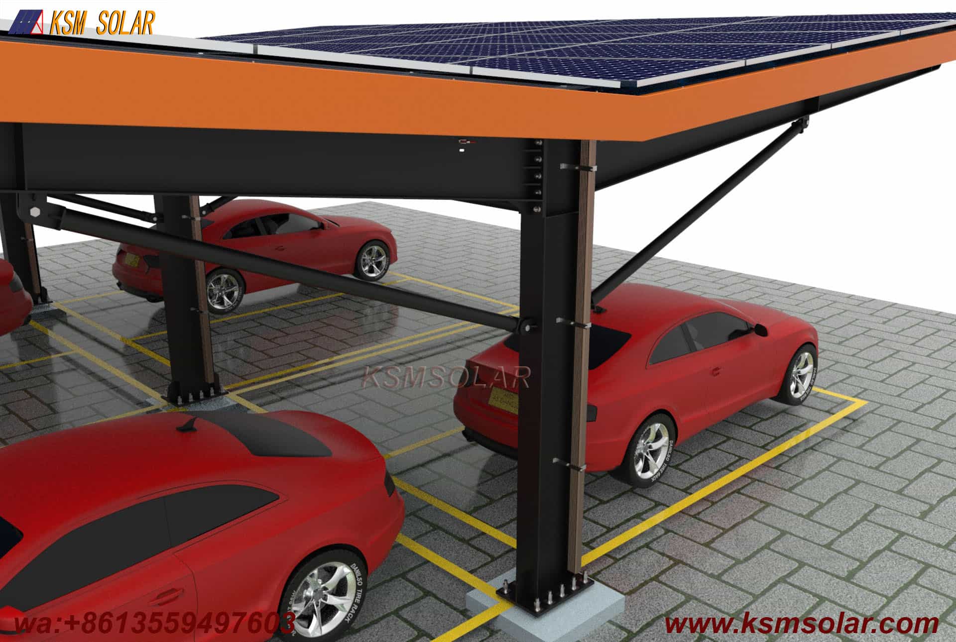 H-Beam Metal Roof Waterproof Solar Carport