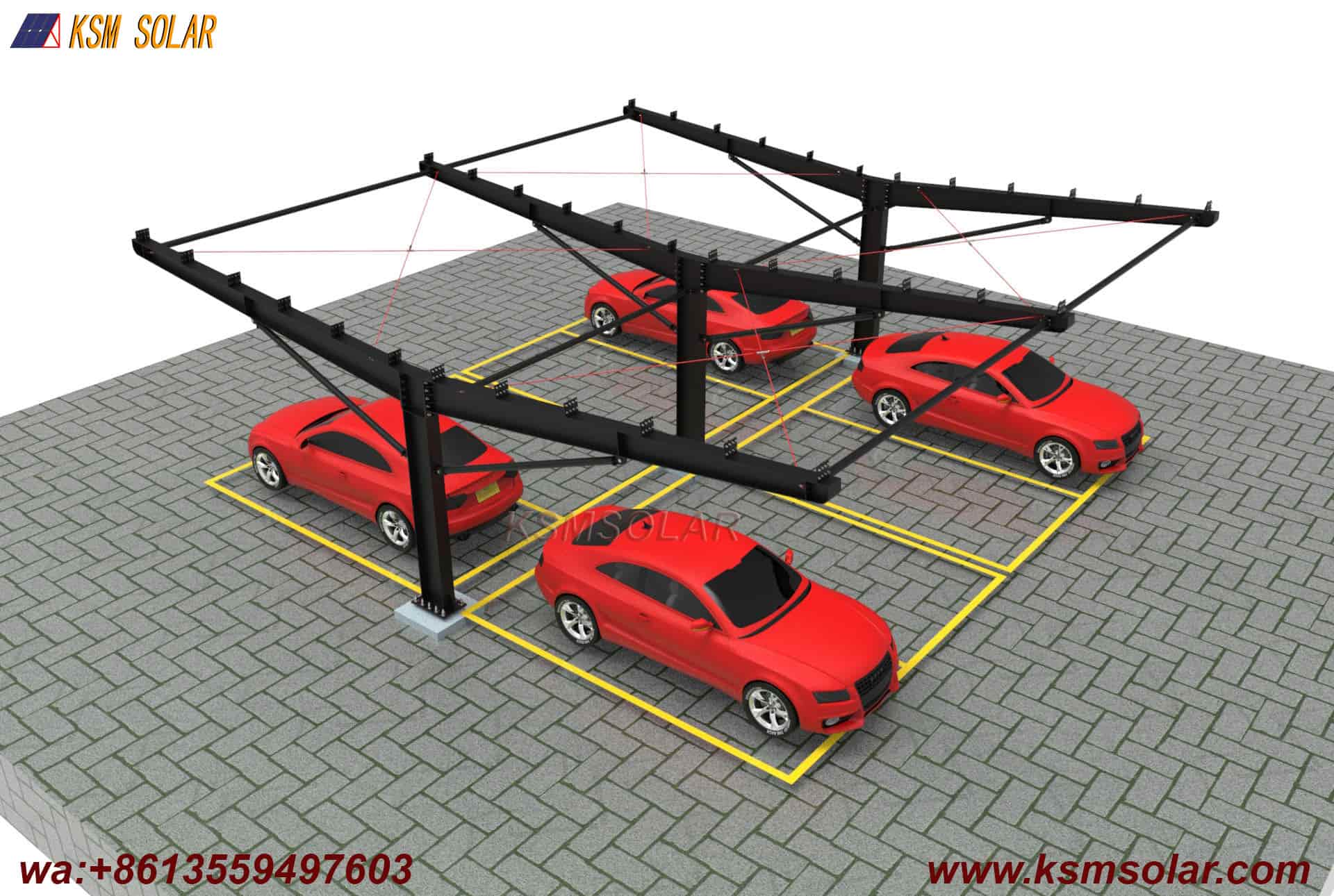 H-Beam Metal Roof Waterproof Solar Carport