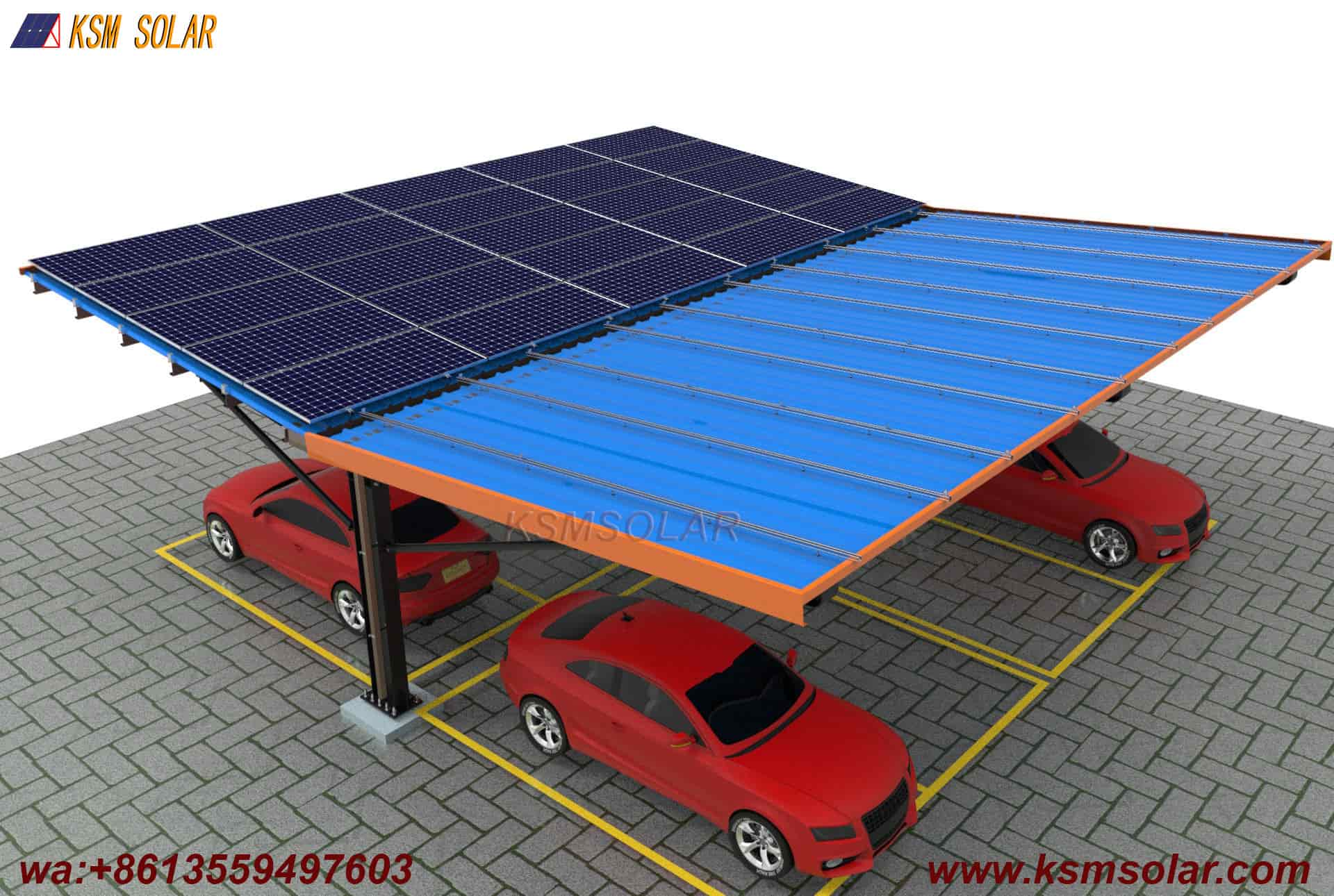 H-Beam Metal Roof Waterproof Solar Carport