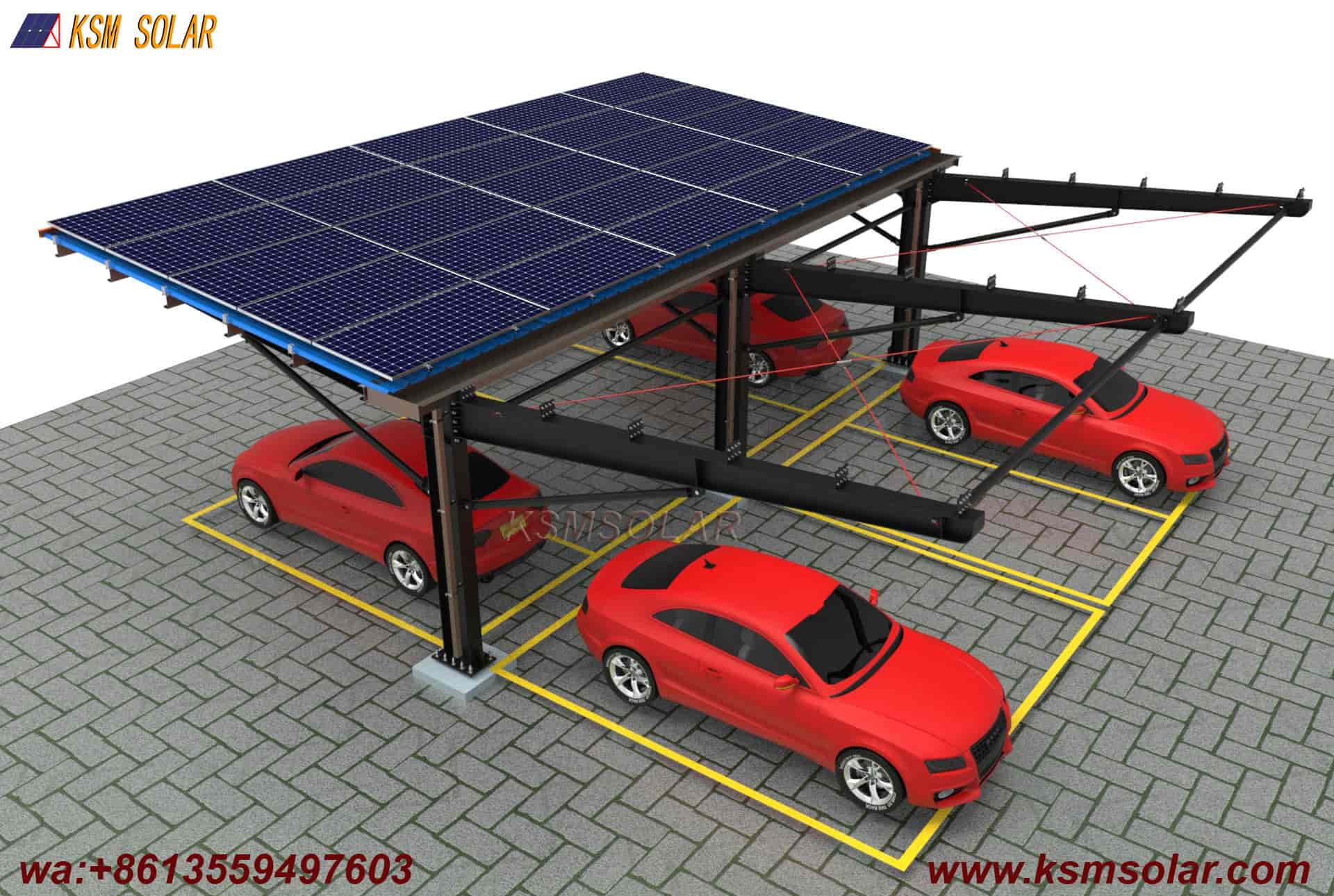 H-Beam Metal Roof Waterproof Solar Carport