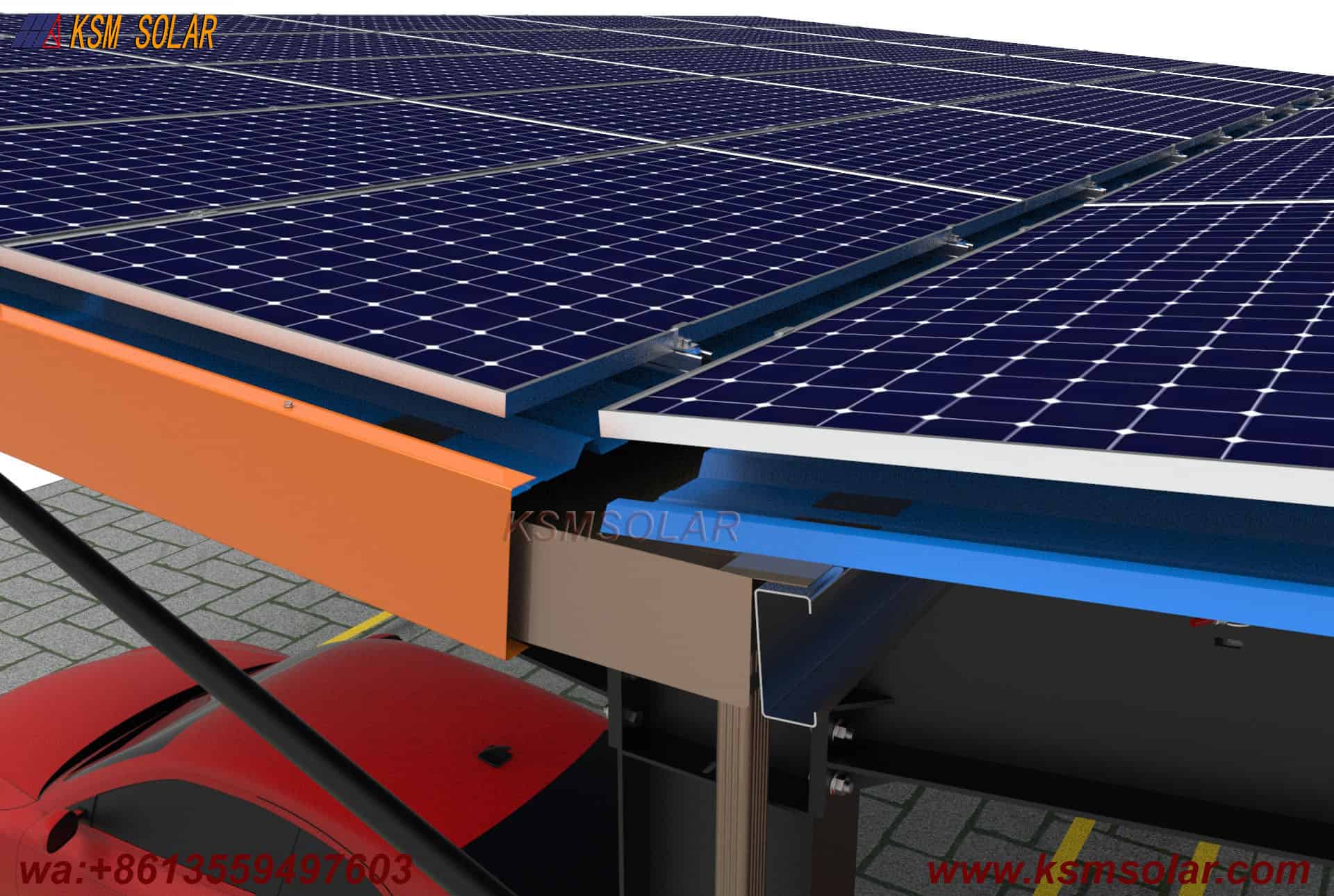 H-Beam Metal Roof Waterproof Solar Carport