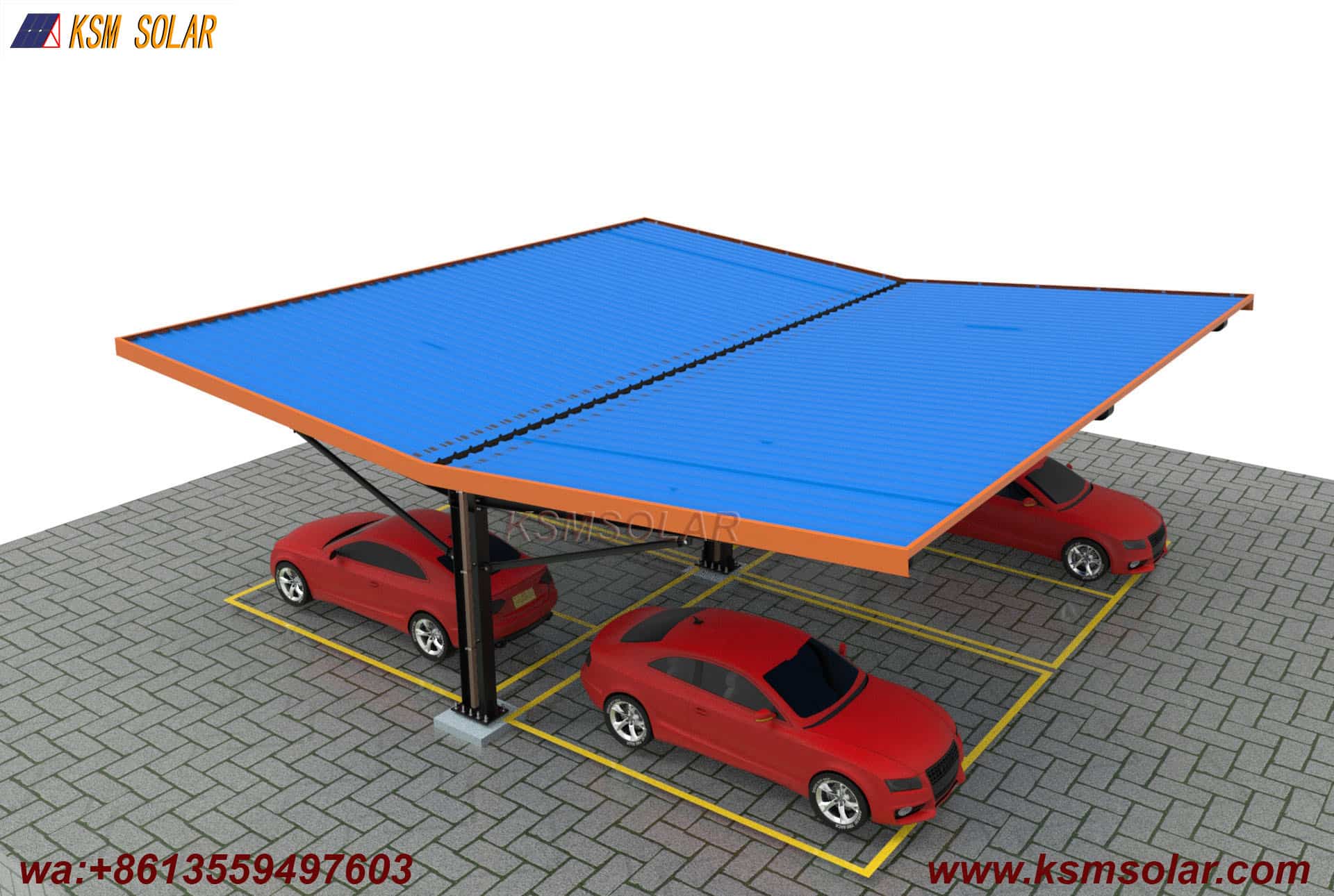 H-Beam Metal Roof Waterproof Solar Carport