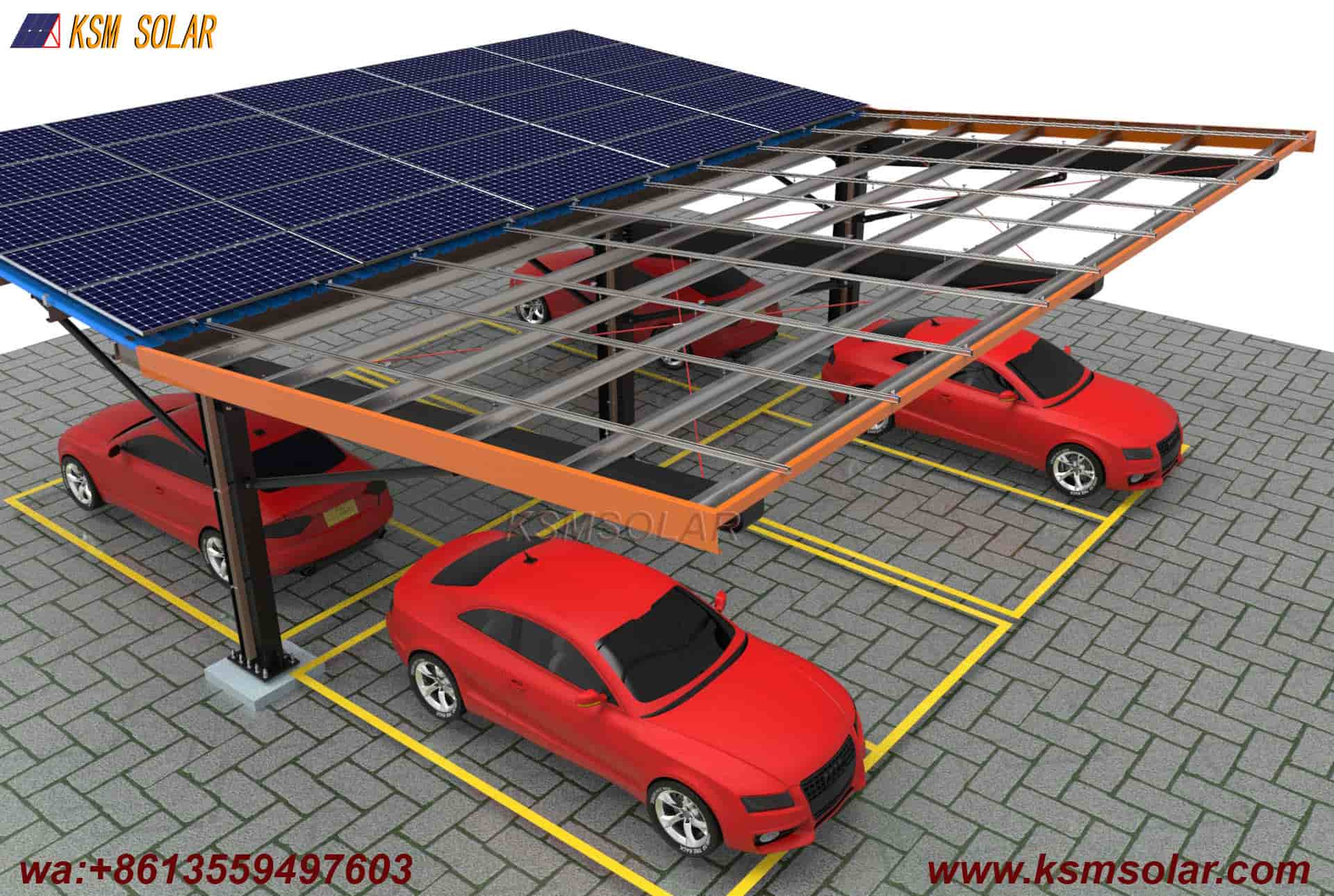 H-Beam Metal Roof Waterproof Solar Carport