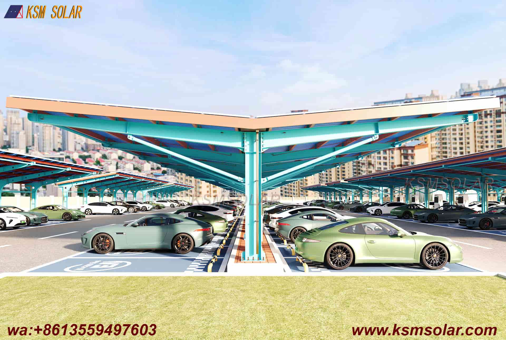 H-Beam Metal Roof Waterproof Solar Carport