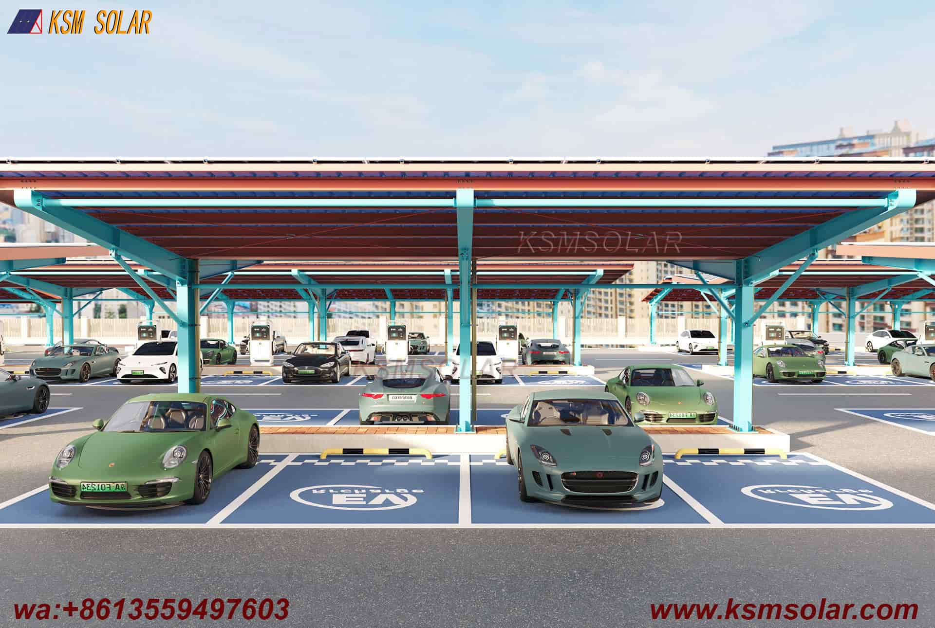 H-Beam Metal Roof Waterproof Solar Carport