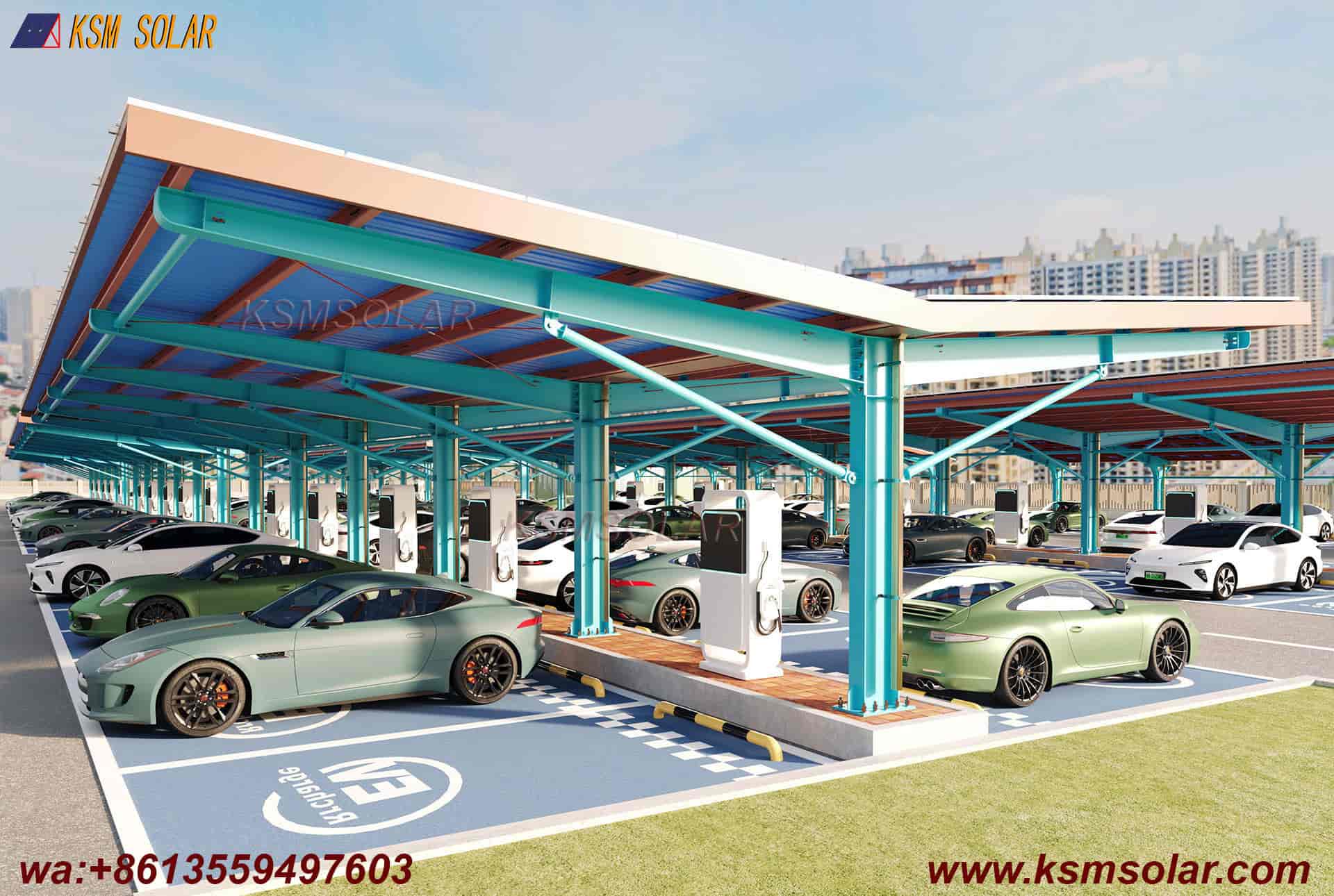 H-Beam Metal Roof Waterproof Solar Carport