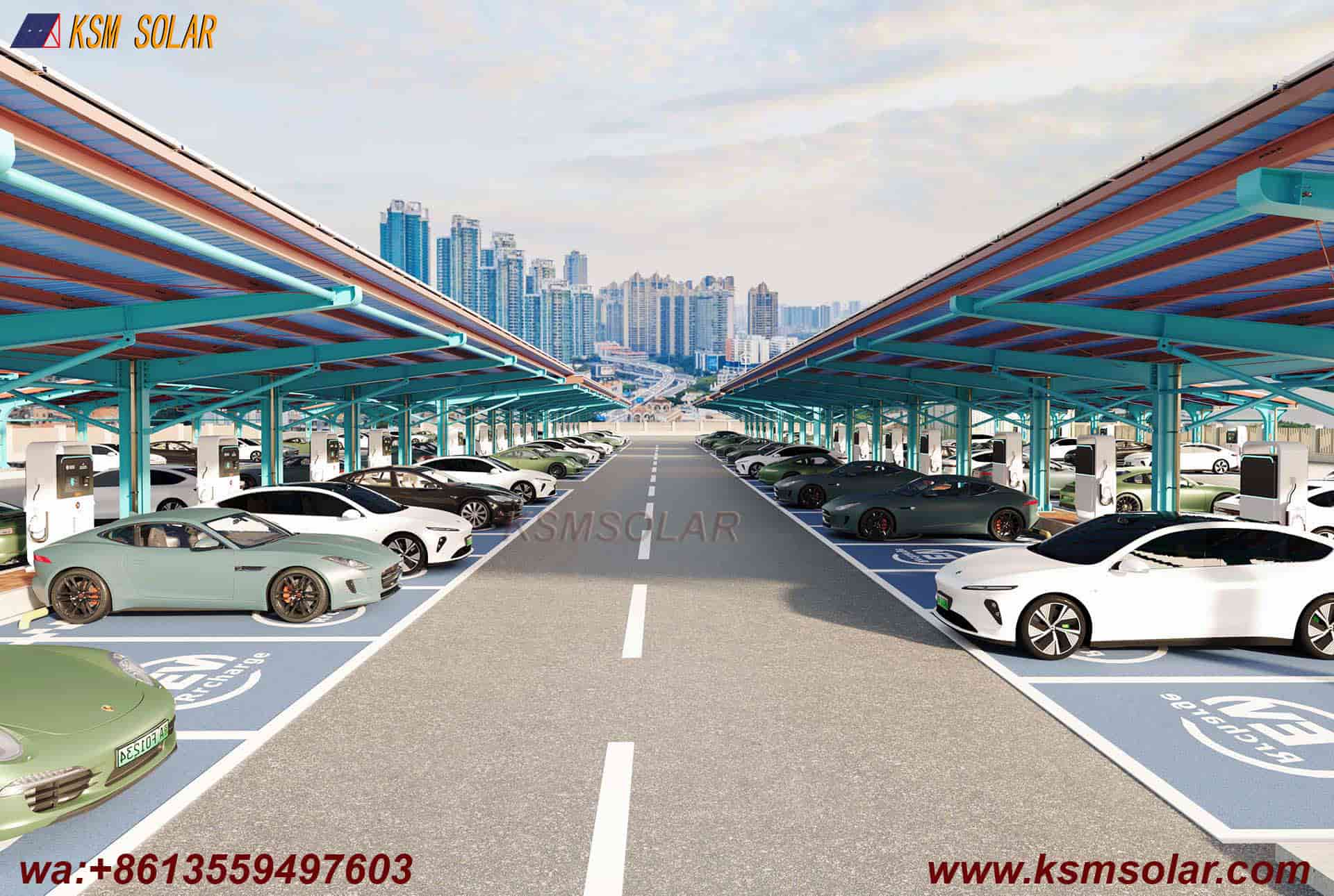 H-Beam Metal Roof Waterproof Solar Carport
