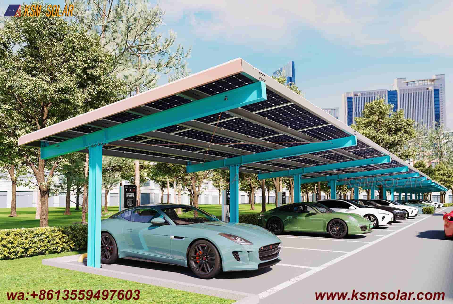 H-Beam Solar Carport with Decorative Cladding
