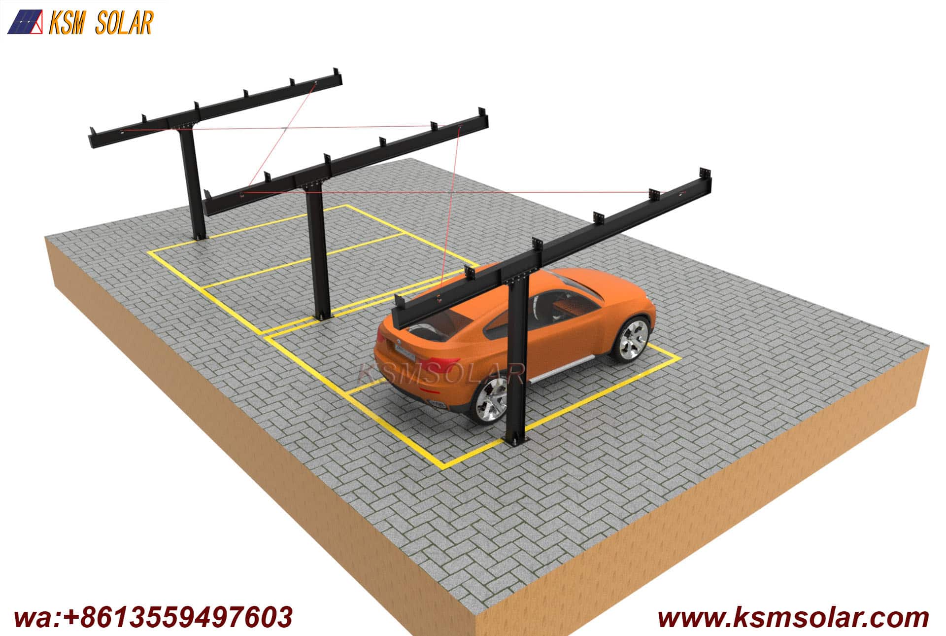 H-Beam Solar Carport with Decorative Cladding