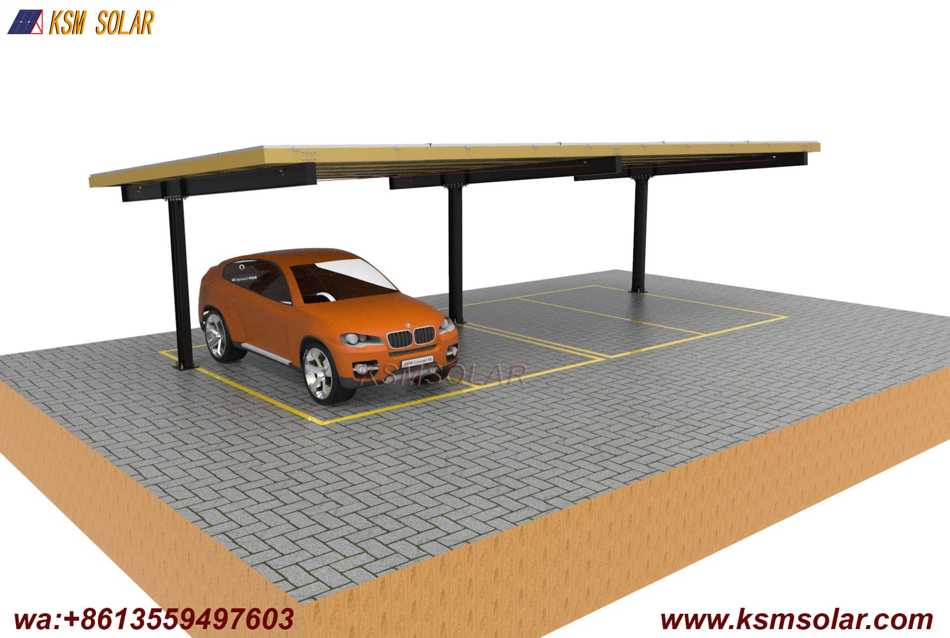 H-Beam Solar Carport with Decorative Cladding