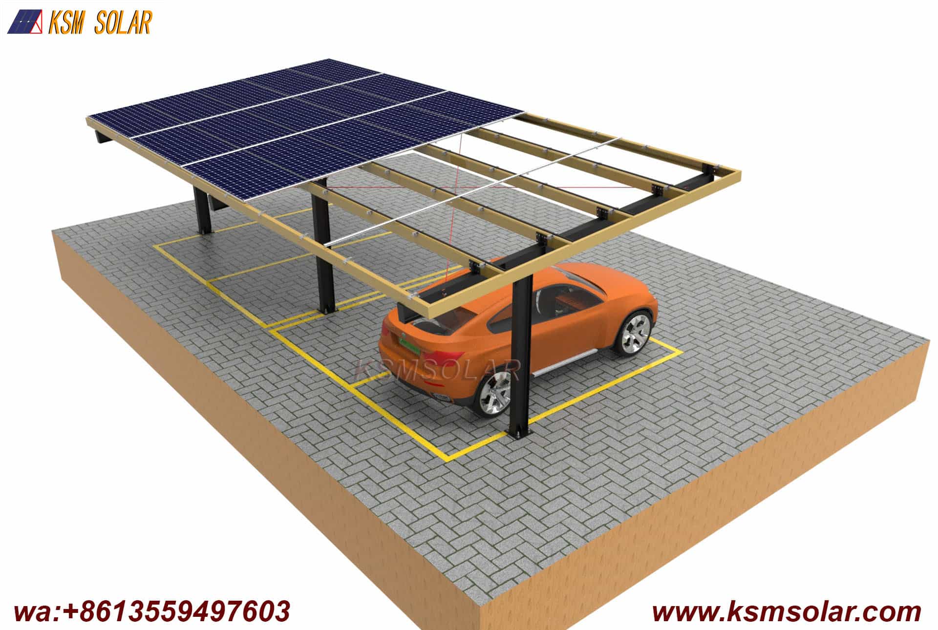 H-Beam Solar Carport with Decorative Cladding