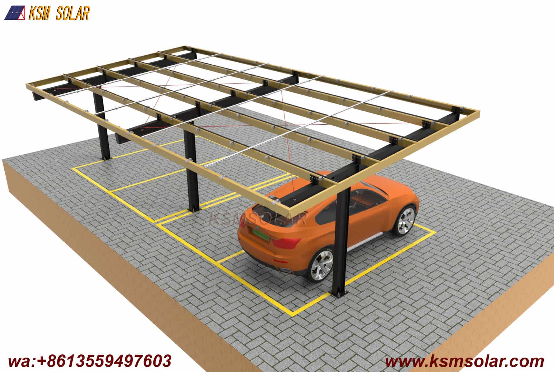 H-Beam Solar Carport with Decorative Cladding