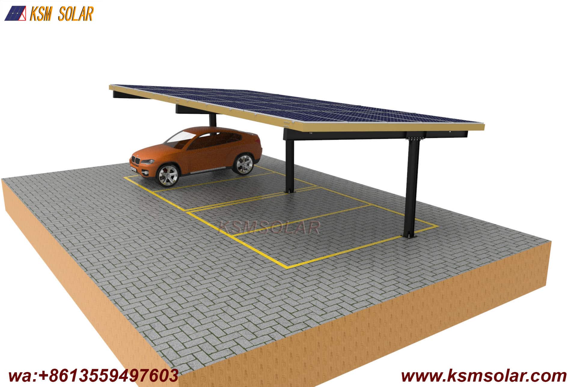 H-Beam Solar Carport with Decorative Cladding