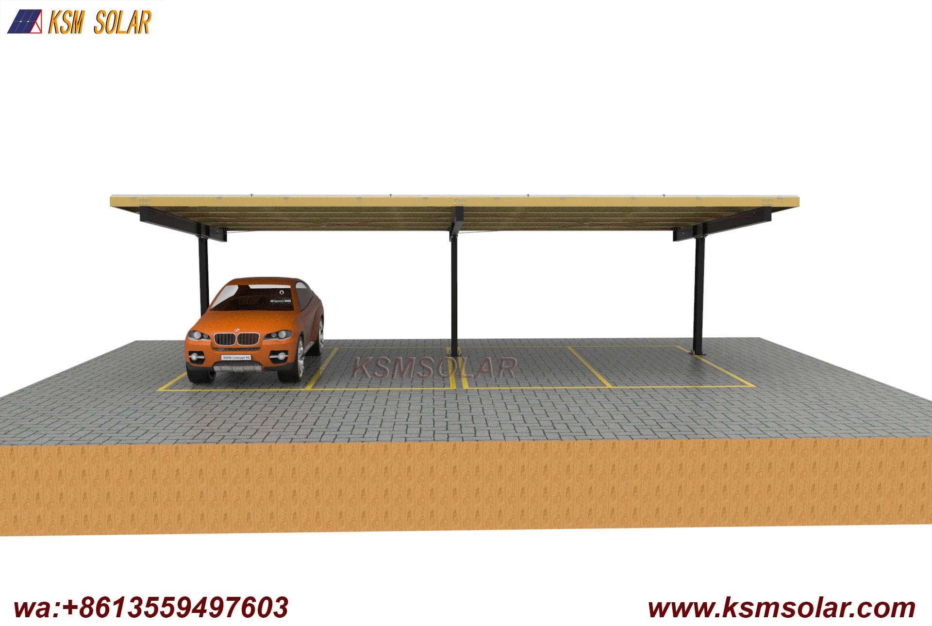 H-Beam Solar Carport with Decorative Cladding