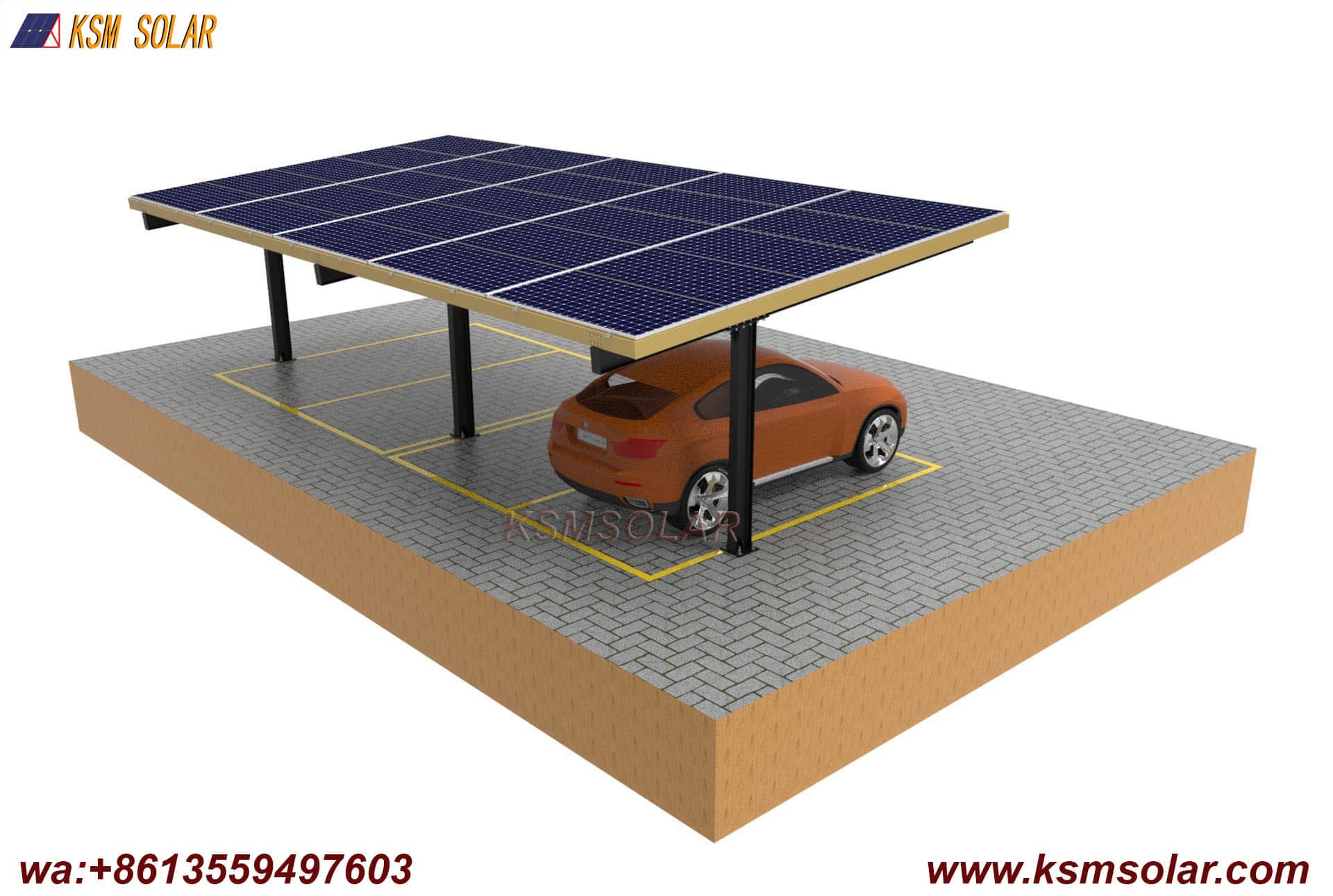 H-Beam Solar Carport with Decorative Cladding