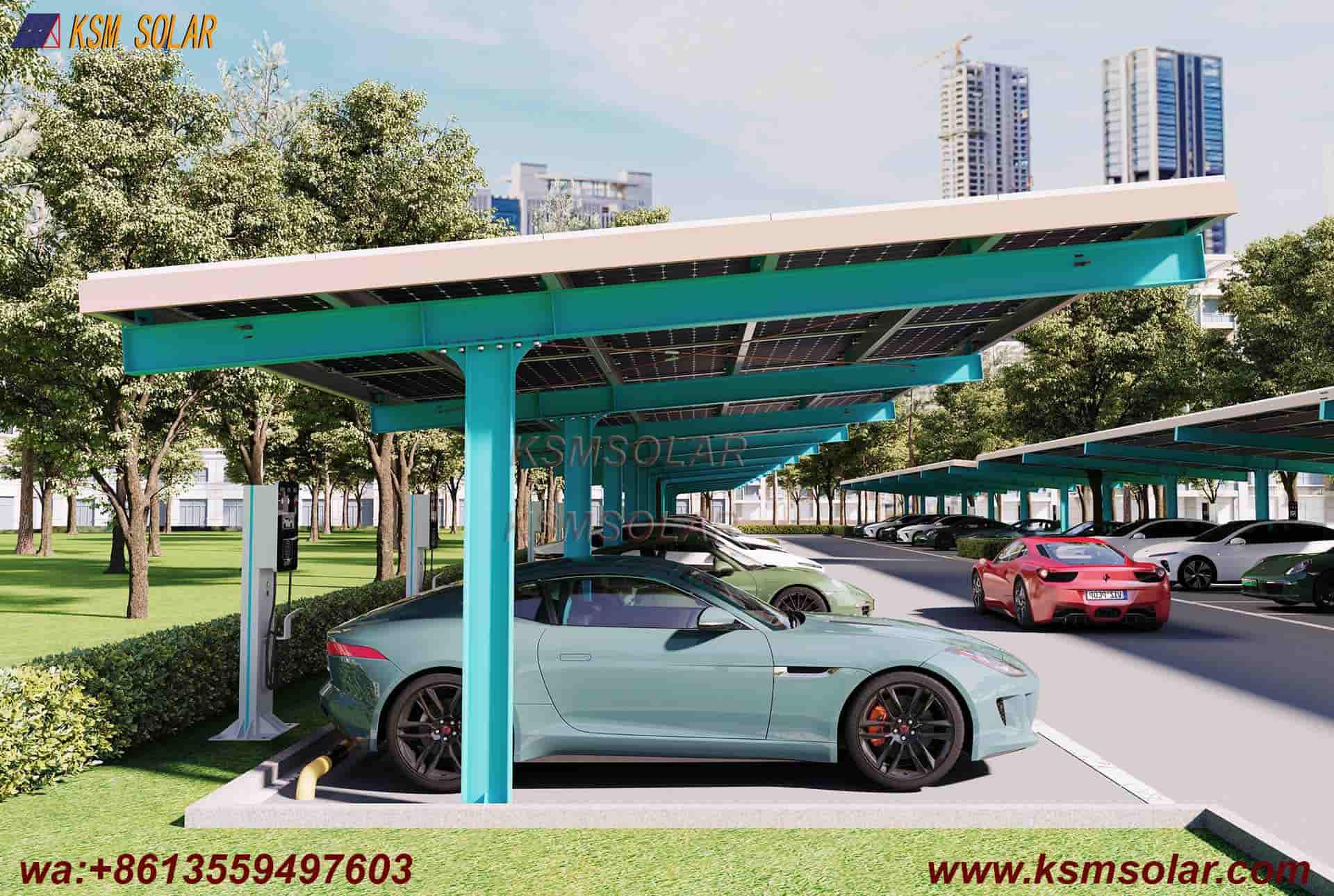 H-Beam Solar Carport with Decorative Cladding
