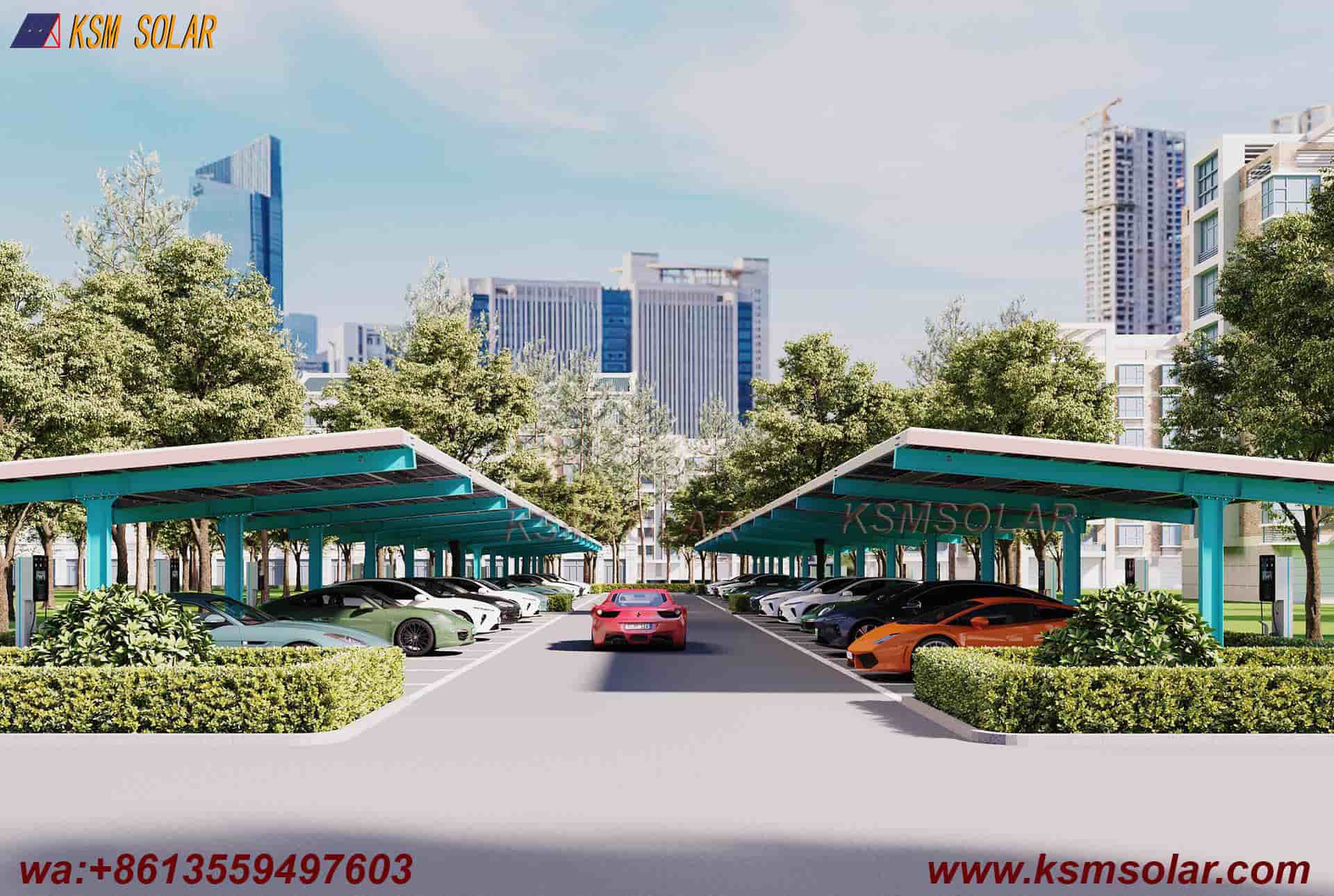 H-Beam Solar Carport with Decorative Cladding