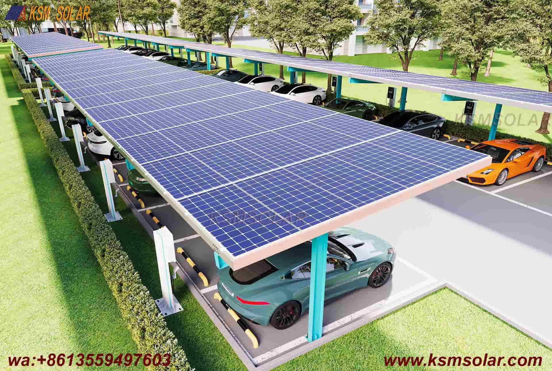 H-Beam Solar Carport with Decorative Cladding