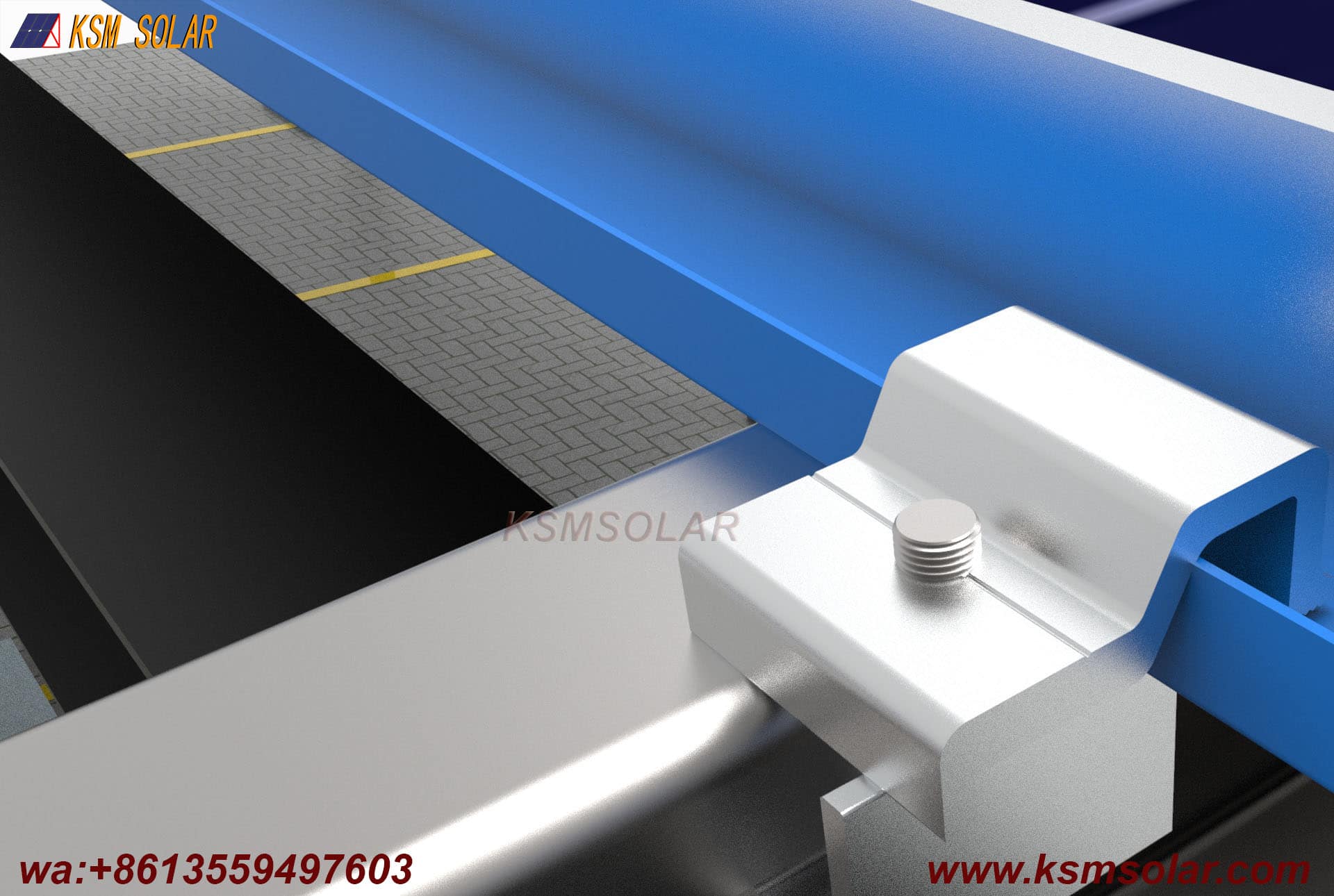 Square Tube Column with H-Beam Girder Solar Carport