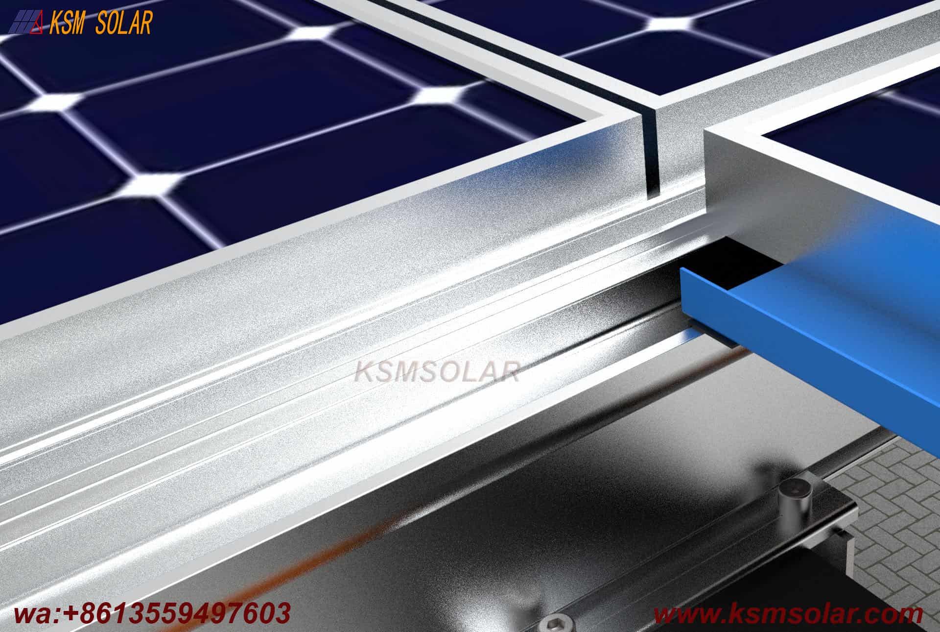 Square Tube Column with H-Beam Girder Solar Carport