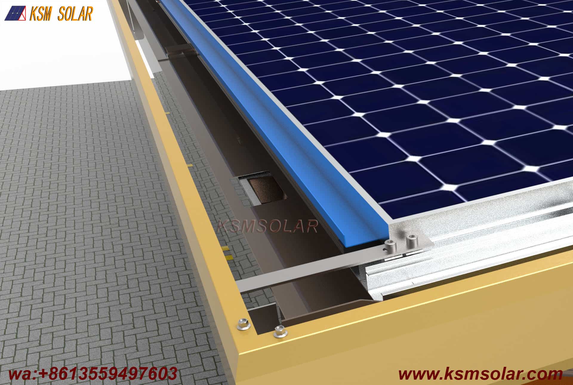 Square Tube Column with H-Beam Girder Solar Carport