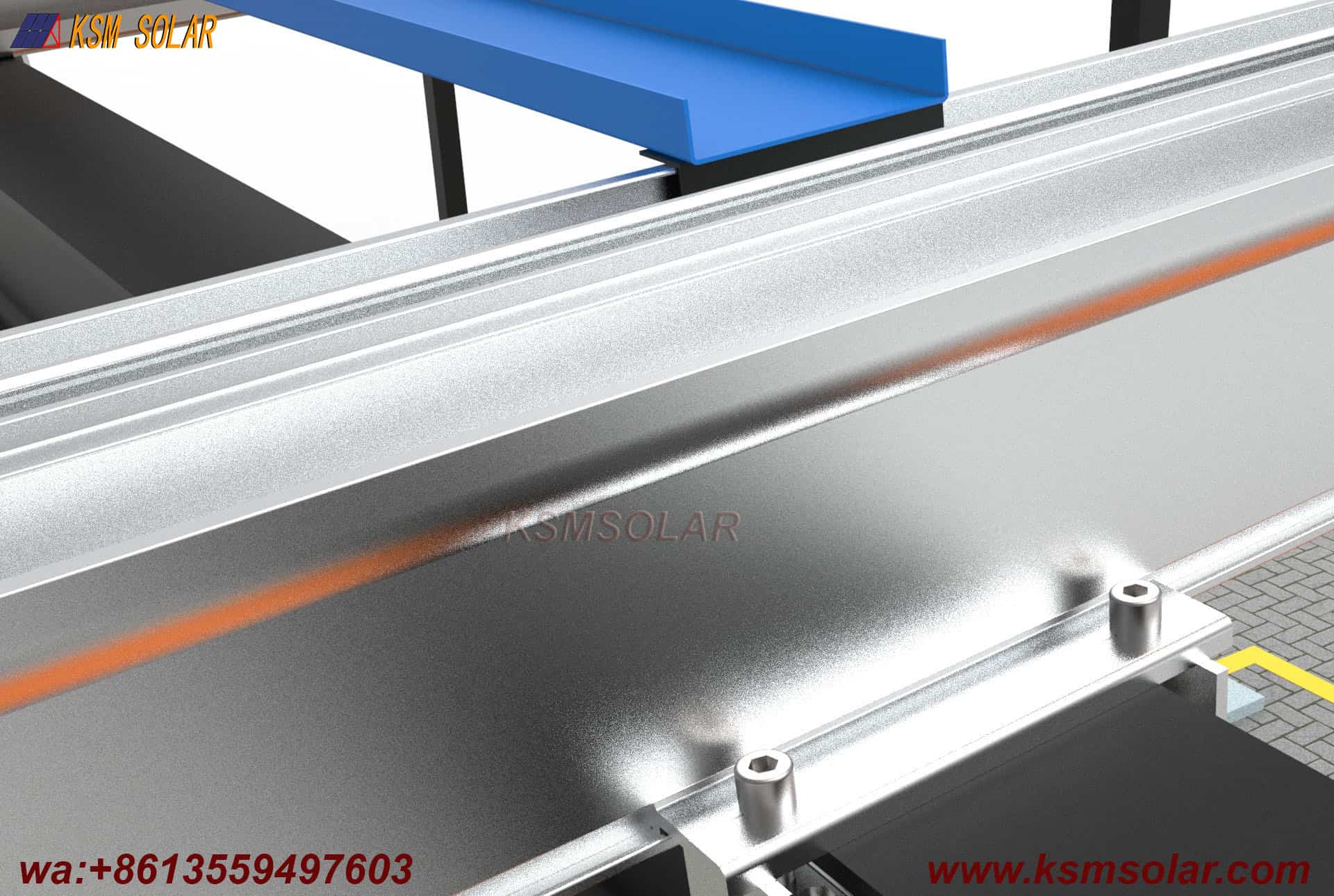 Square Tube Column with H-Beam Girder Solar Carport