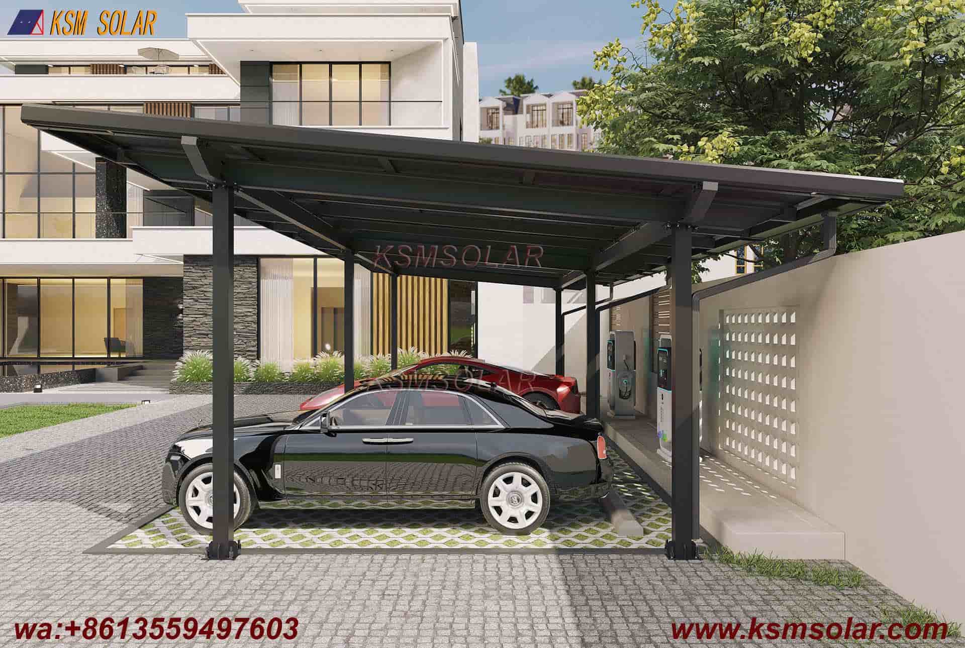 Square Tube Column with H-Beam Girder Solar Carport