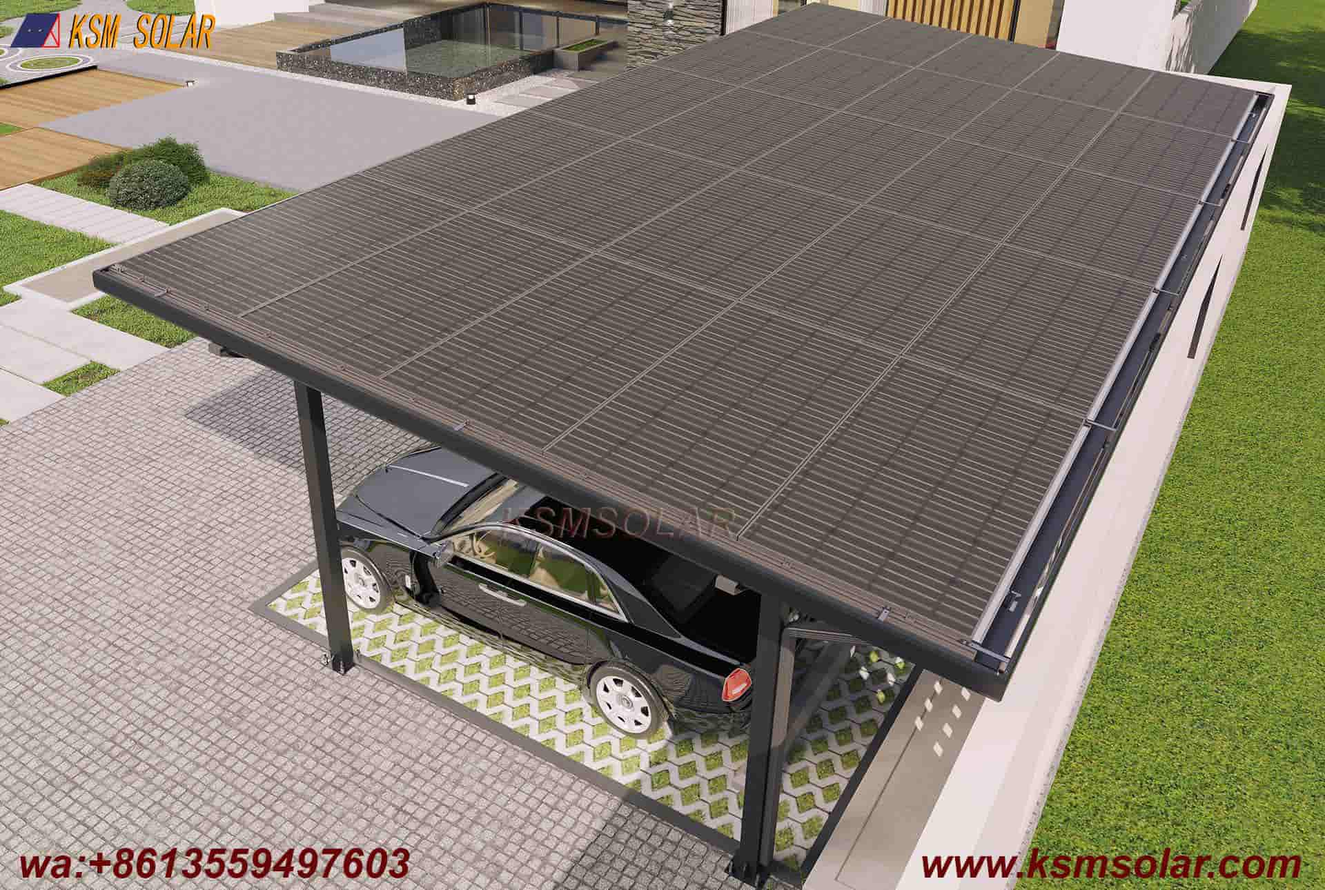 Square Tube Column with H-Beam Girder Solar Carport