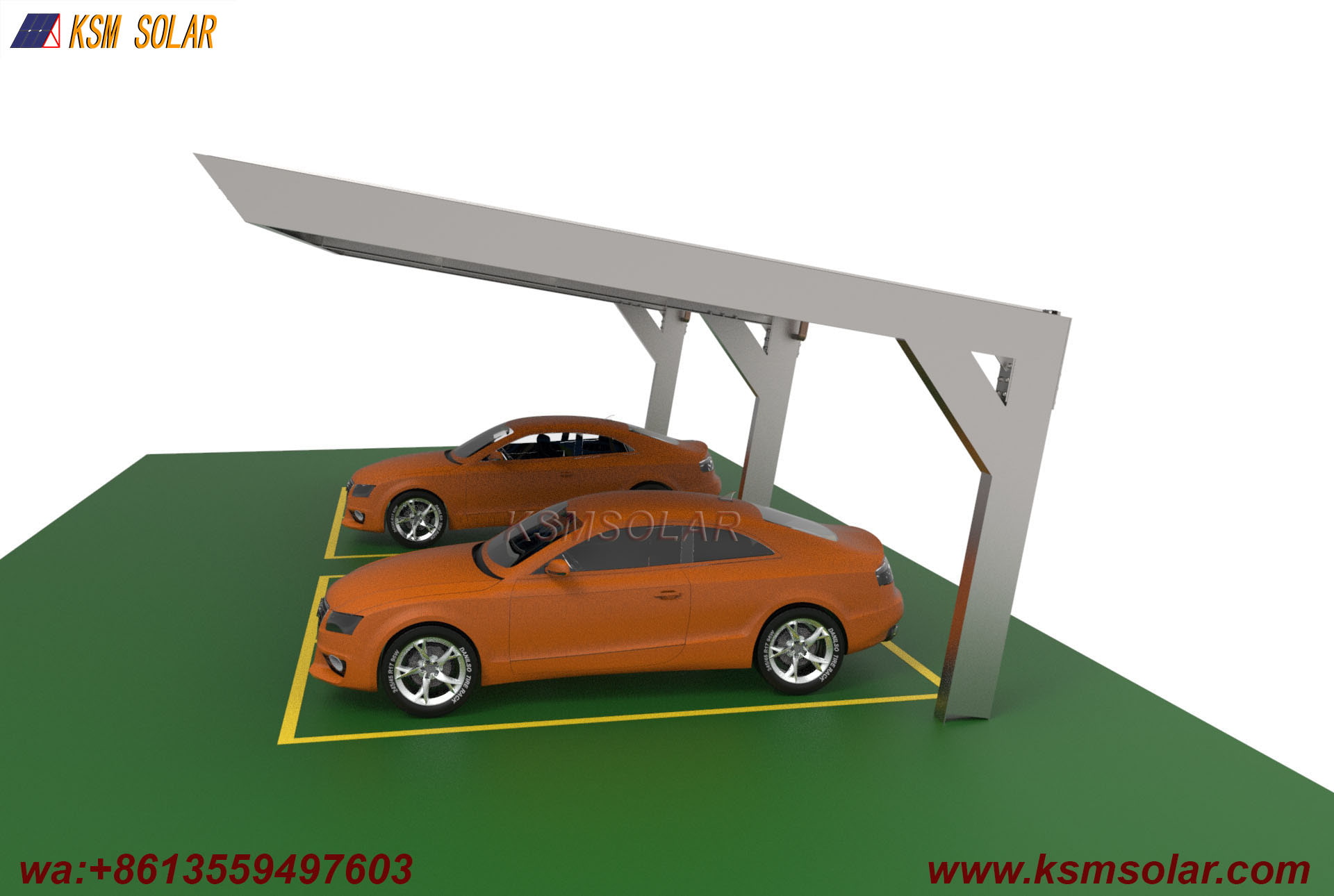 Custom L-Shape Single-Slope Frame Solar Carport
