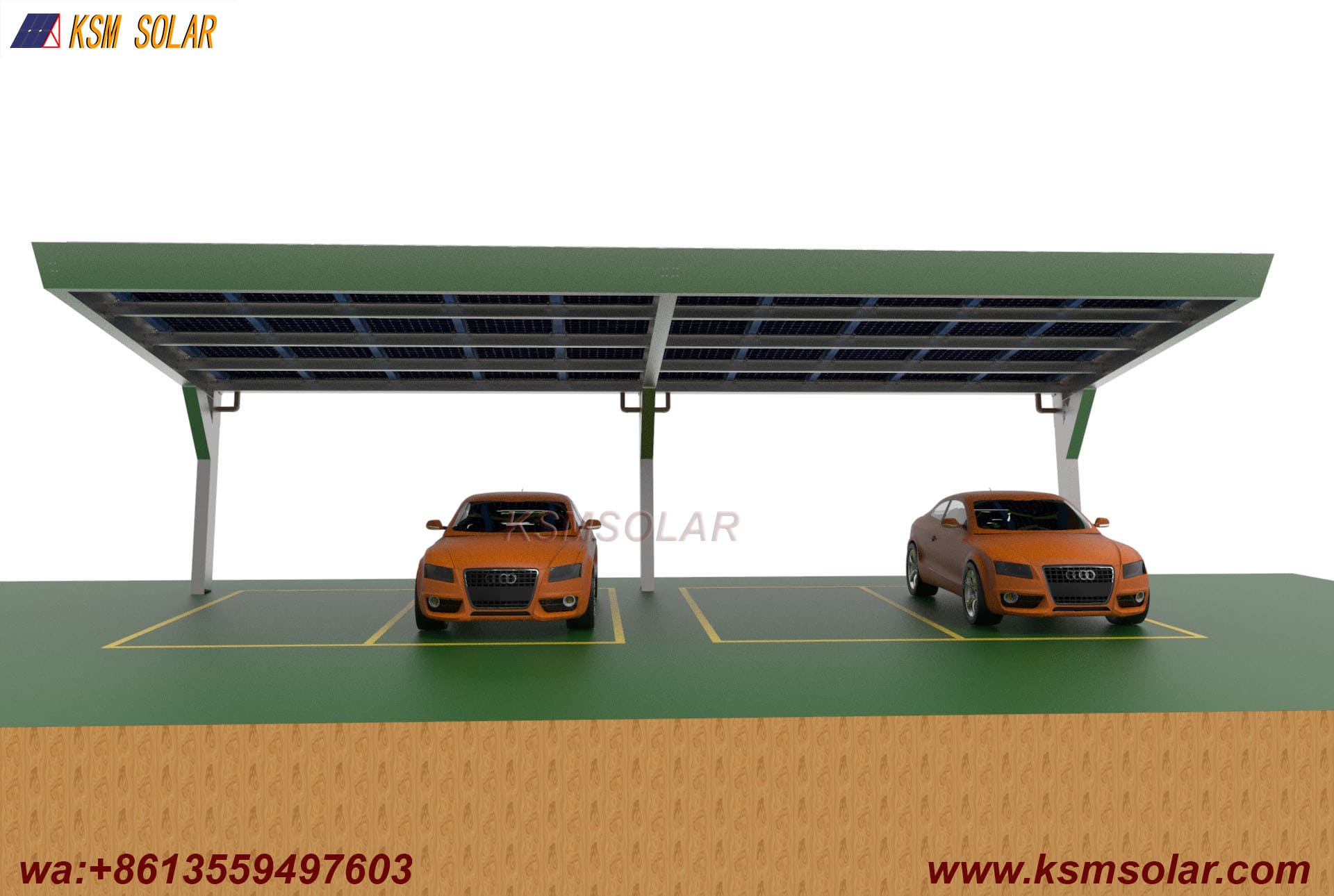 Custom L-Shape Single-Slope Frame Solar Carport