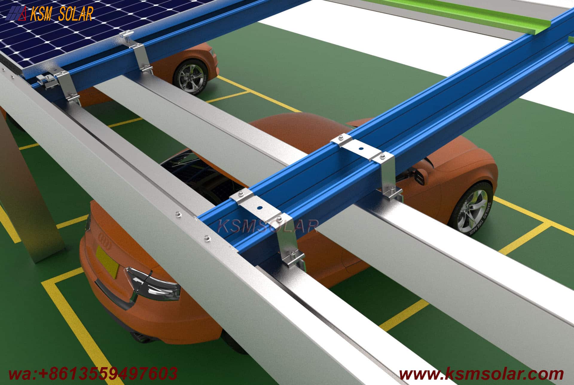 Custom L-Shape Single-Slope Frame Solar Carport
