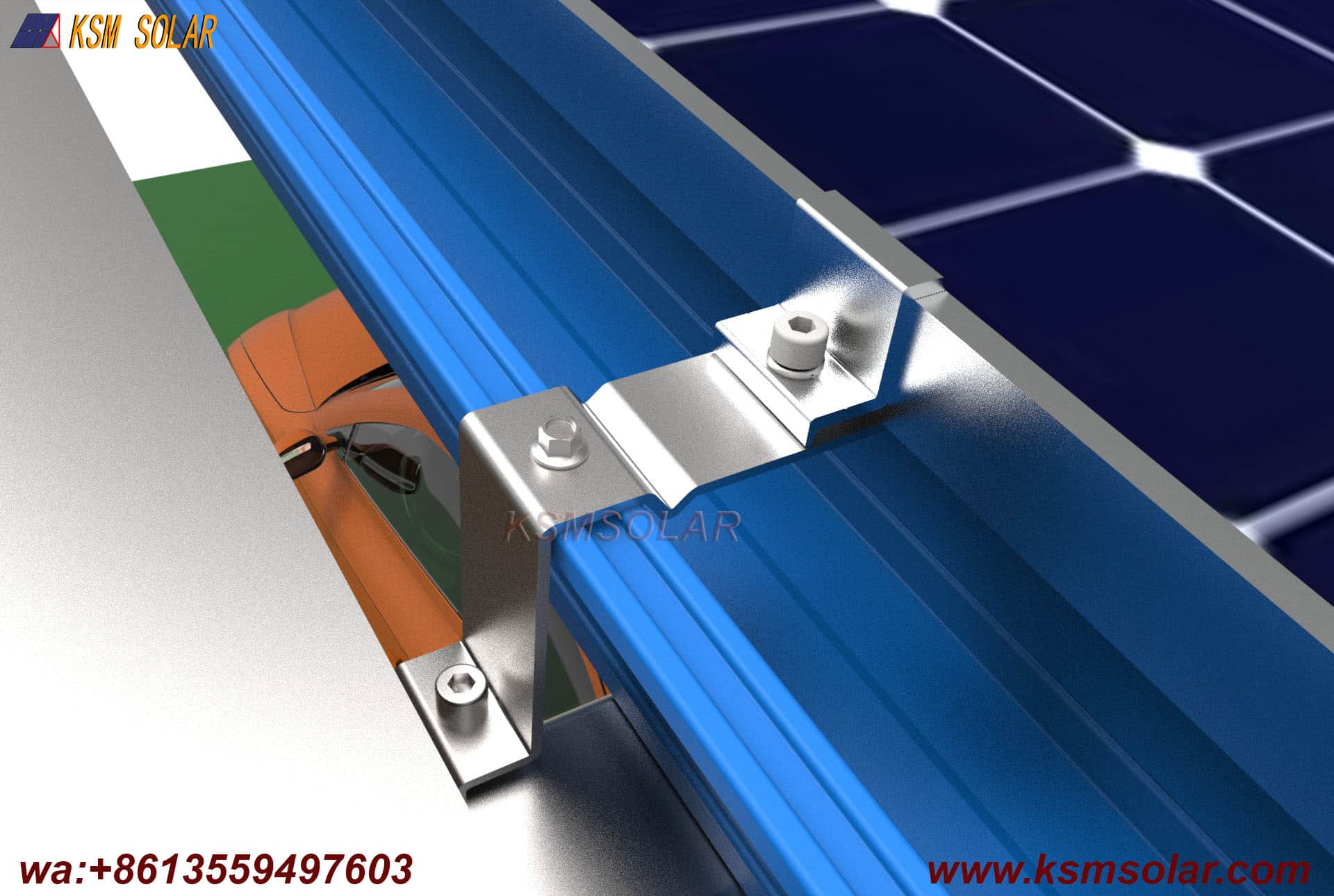 Custom L-Shape Single-Slope Frame Solar Carport