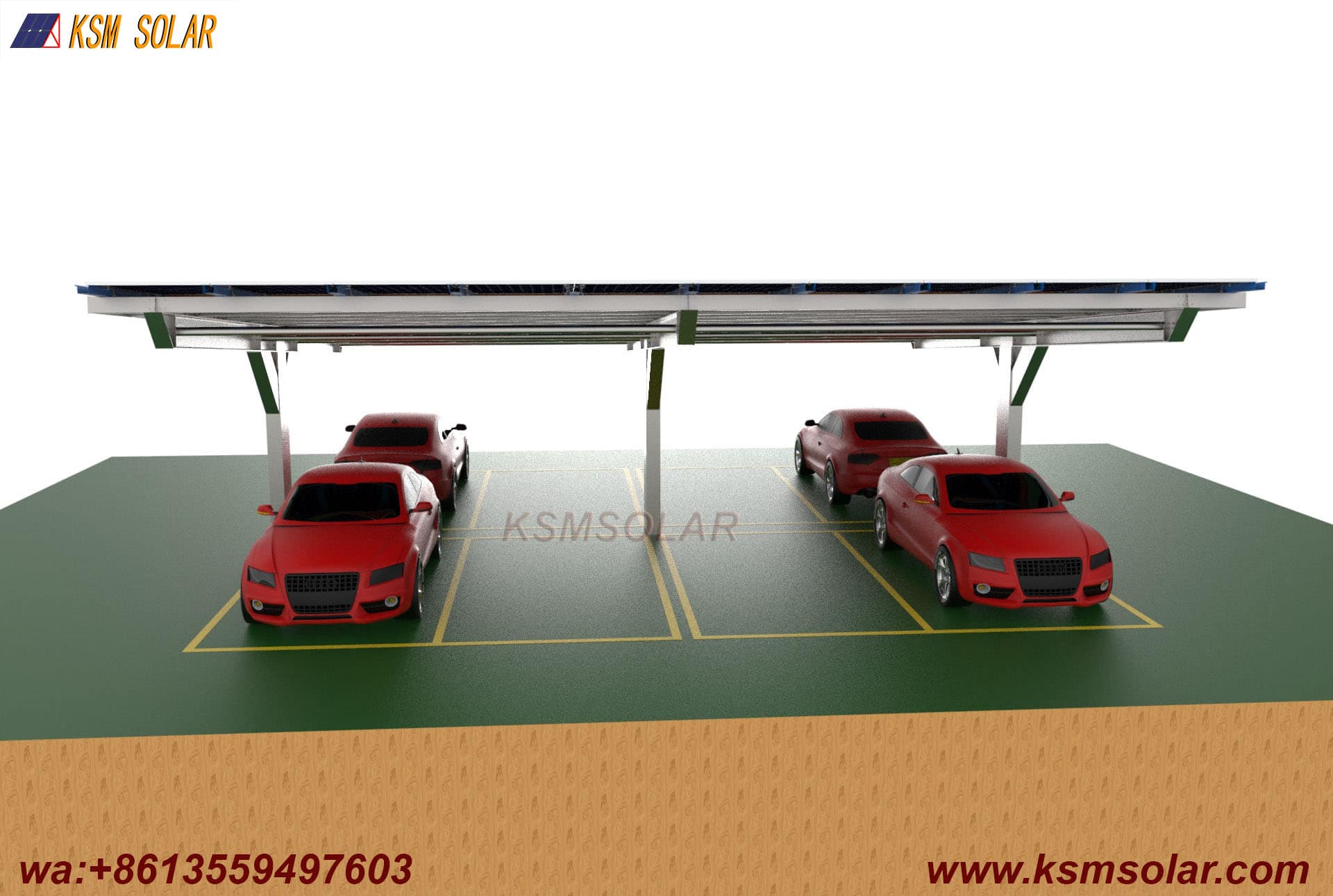 T-Shape Single Column Single-Slope PV Carport